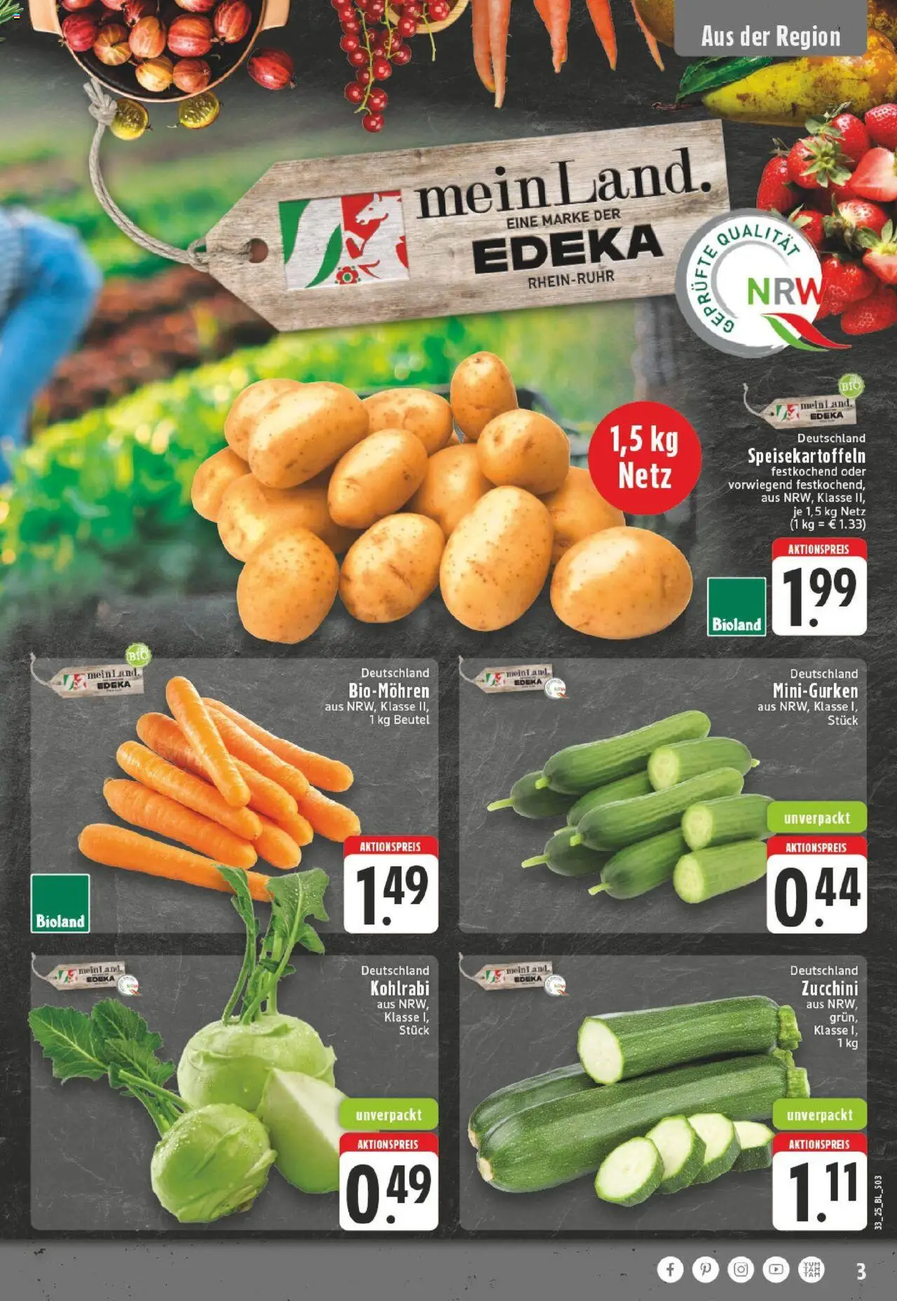Edeka prospekt Krefeld	 - gültig ab dem 11.08.2025 | Seite: 3 | Produkte: Kohlrabi, Zucchini