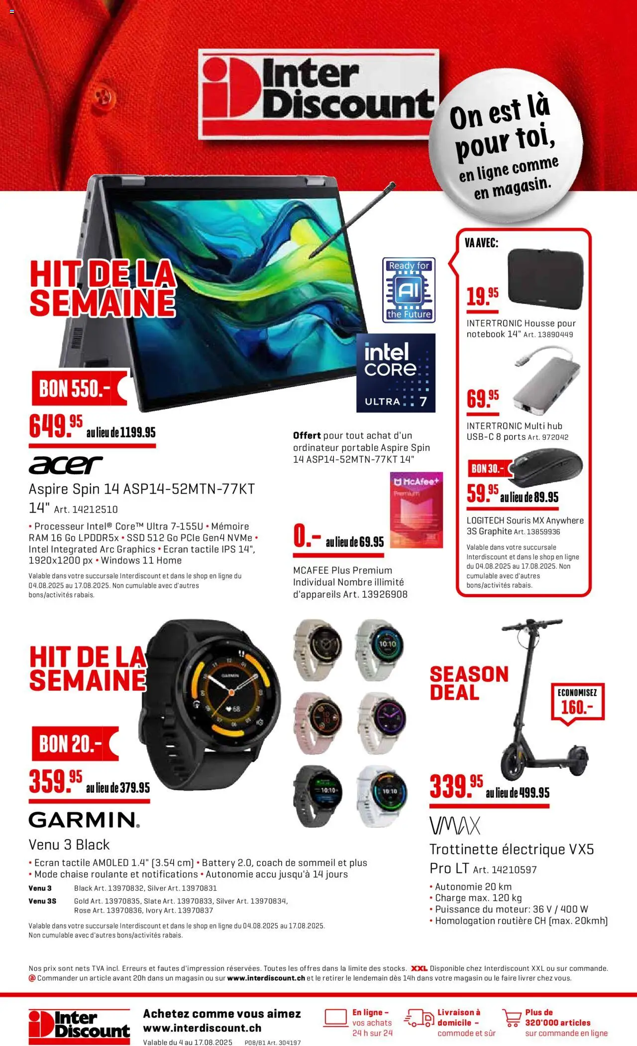 Interdiscount Aktionen FR ab 04.08.2025 | Seite: 1 | Produkte: Notebook