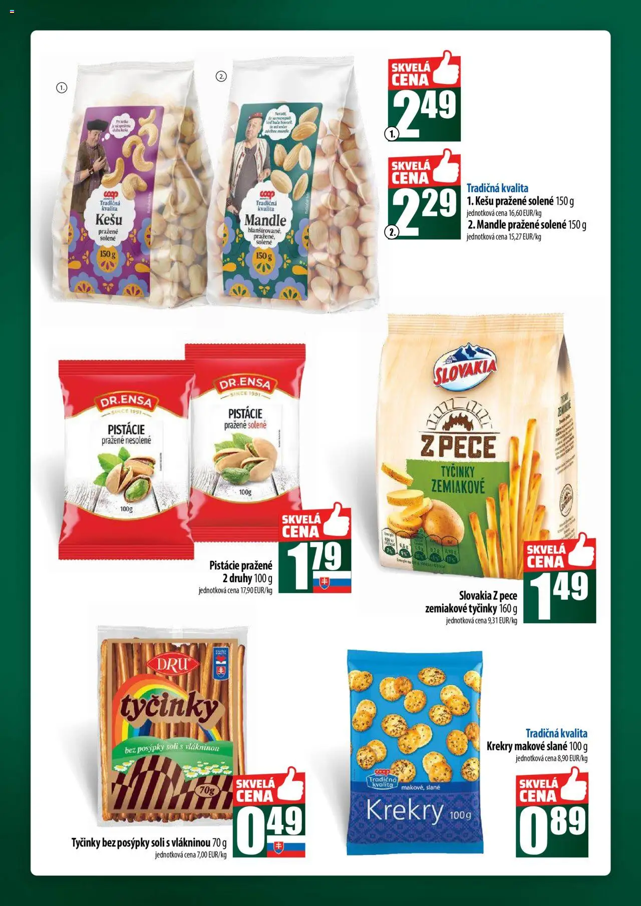 Nové COOP Jednota akcie – leták je platný od 02.10.2025 | Strana: 42 | Produkty: Pistácie, Mandle