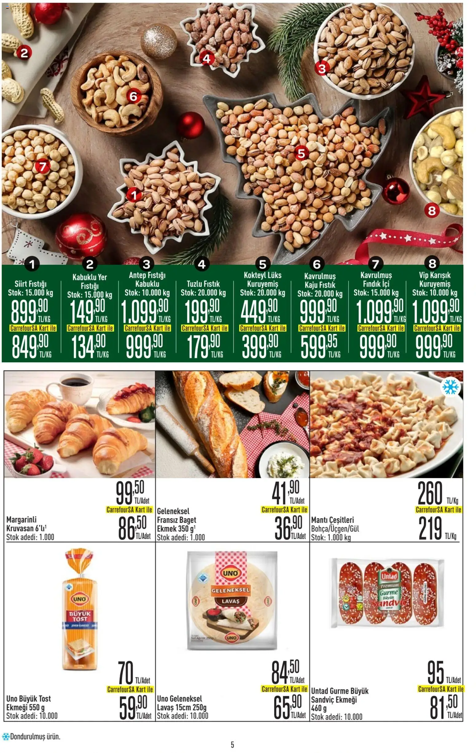 CarrefourSA Katalog - 18.12.2025 tarihinden itibaren geçerlidir | Sayfa: 5 | Ürünler: Fıstık, Ekmek, Fındık