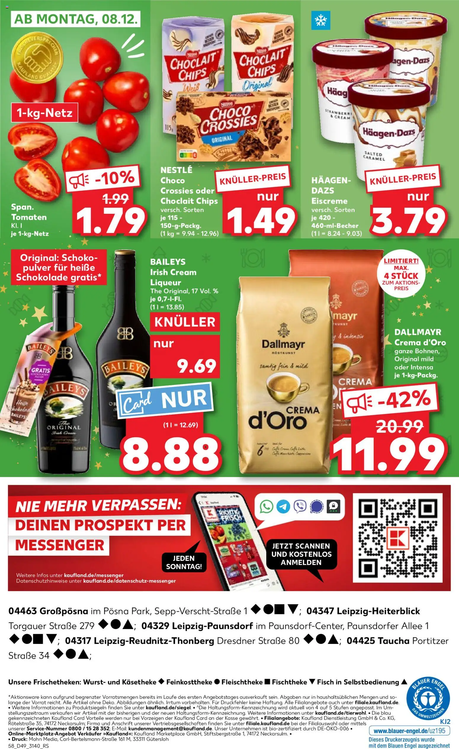 Kaufland prospekt Leipzig	 – gültig ab 04.12.2025 | Seite: 58 | Produkte: Tomaten, Eiscreme, Wurst, Chips