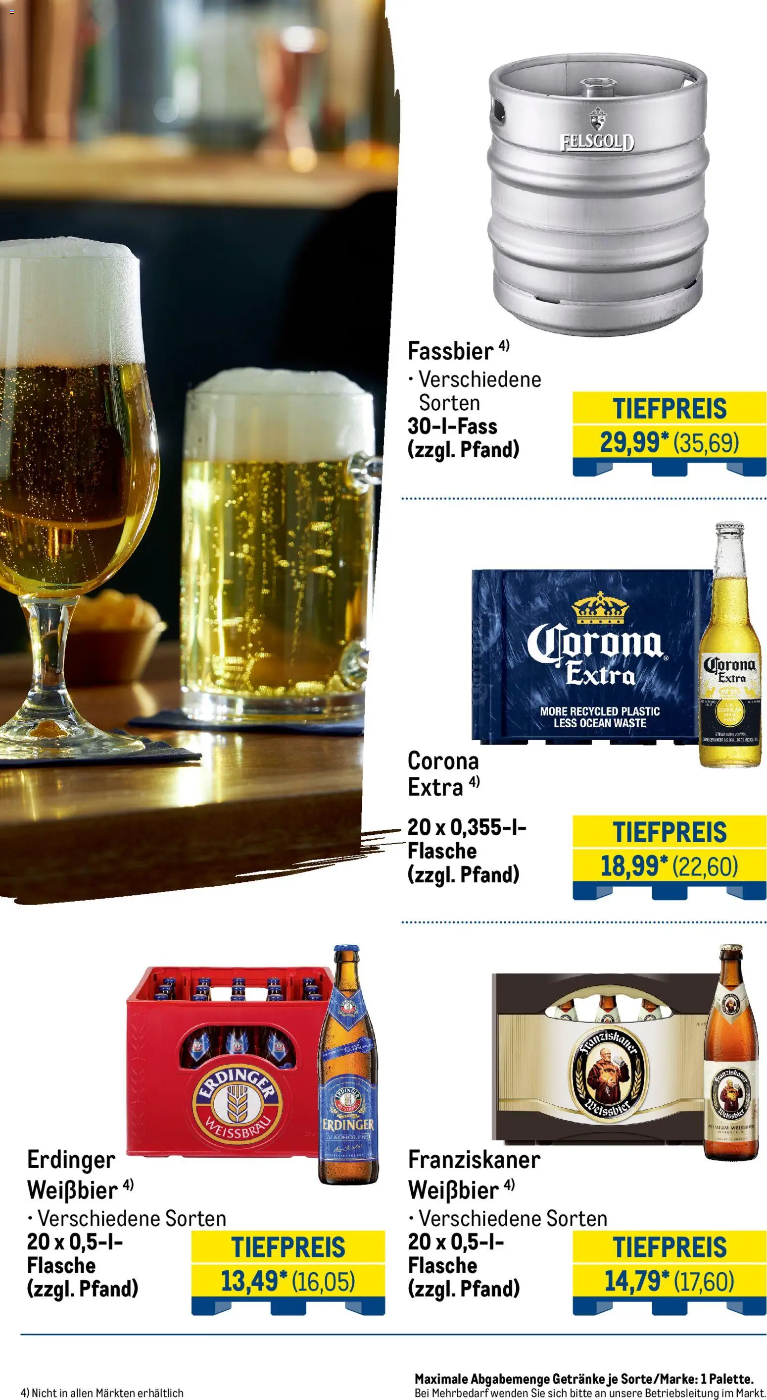 Metro Monats-Menü – gültig ab 01.04.2026 | Seite: 22 | Produkte: Franziskaner, Erdinger, Weißbier