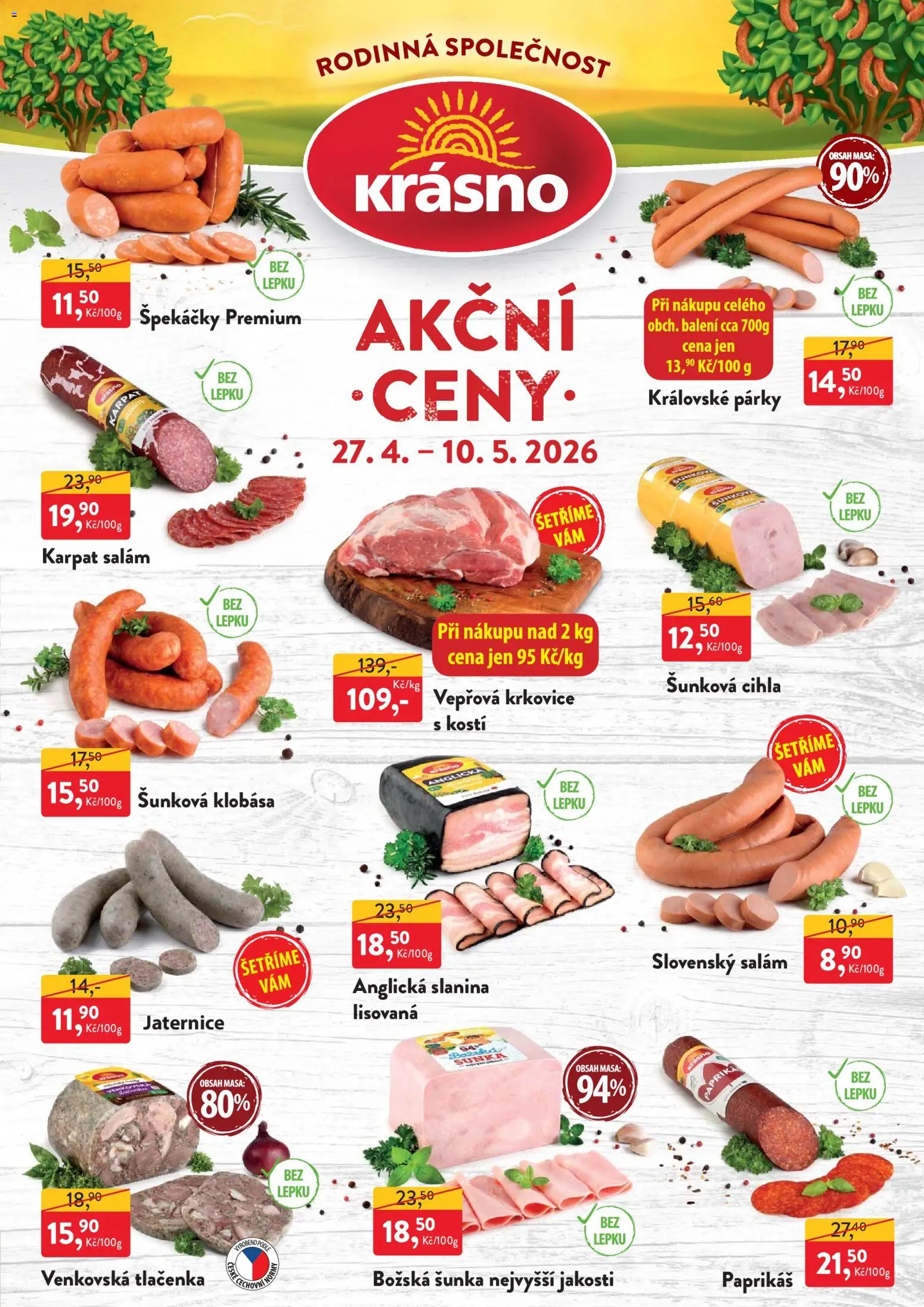 MP Krásno leták od 27.04.2026 | Strana: 1 | Produkty: Špekáčky, Paprika, Krkovice, Slanina