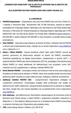 Pogląd oferty "Makro Gazetka - Regulamin akcji makrołaj" - ważna od 01.12.2025