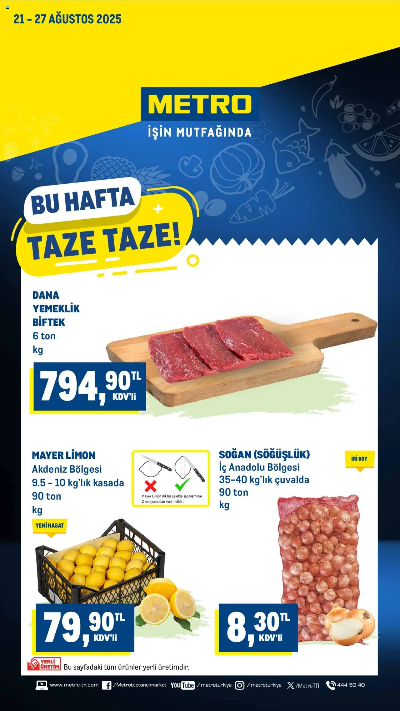 Metro Katalog - 21.08.2025 tarihinden itibaren geçerlidir | Sayfa: 1 | Ürünler: Soğan, Limon