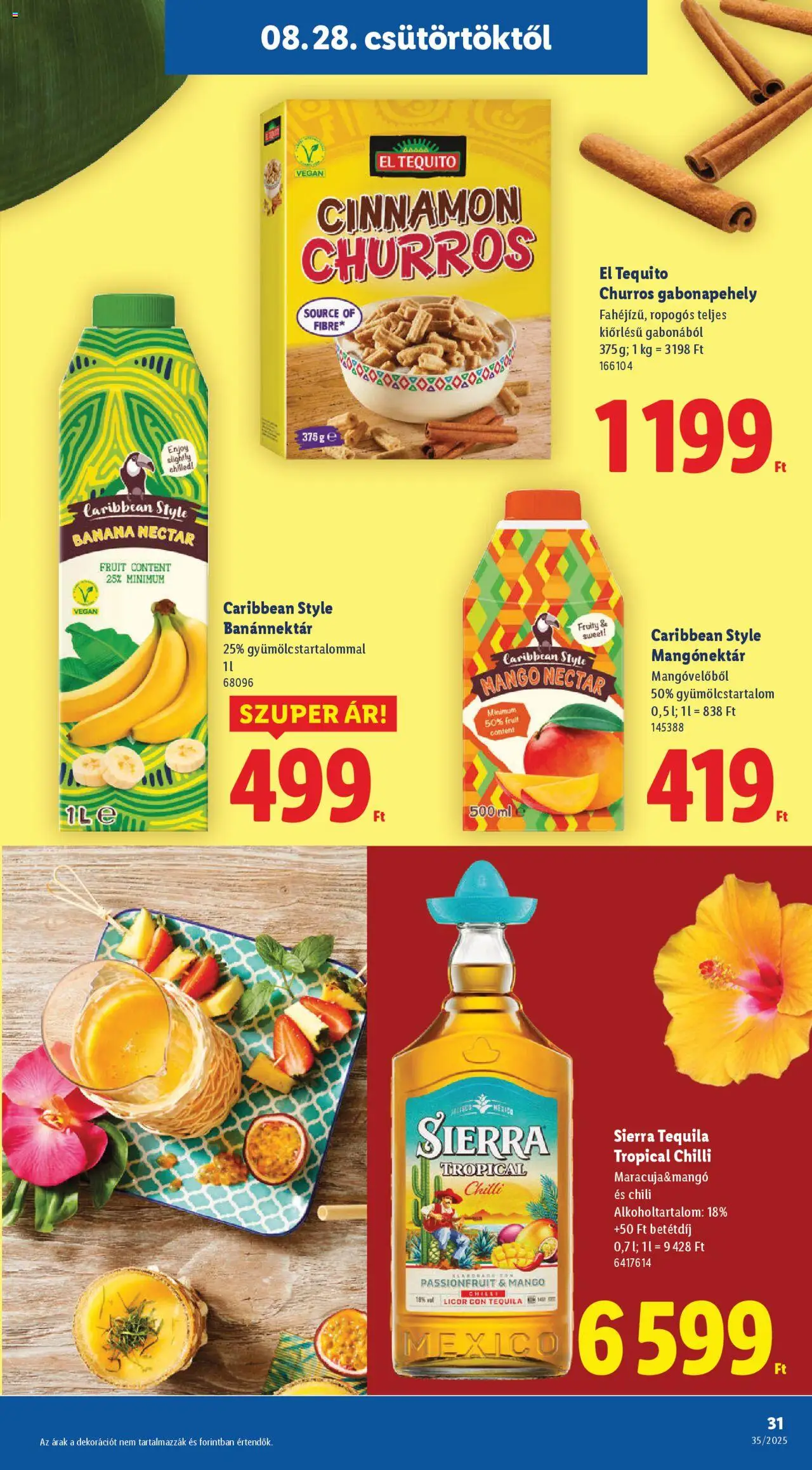 Lidl akciós ujság - amely érvényes a következő dátumtól: 28.08.2025 | Oldal: 31 | Termékek: Chili, Gabonapehely, Vegán, Mangó