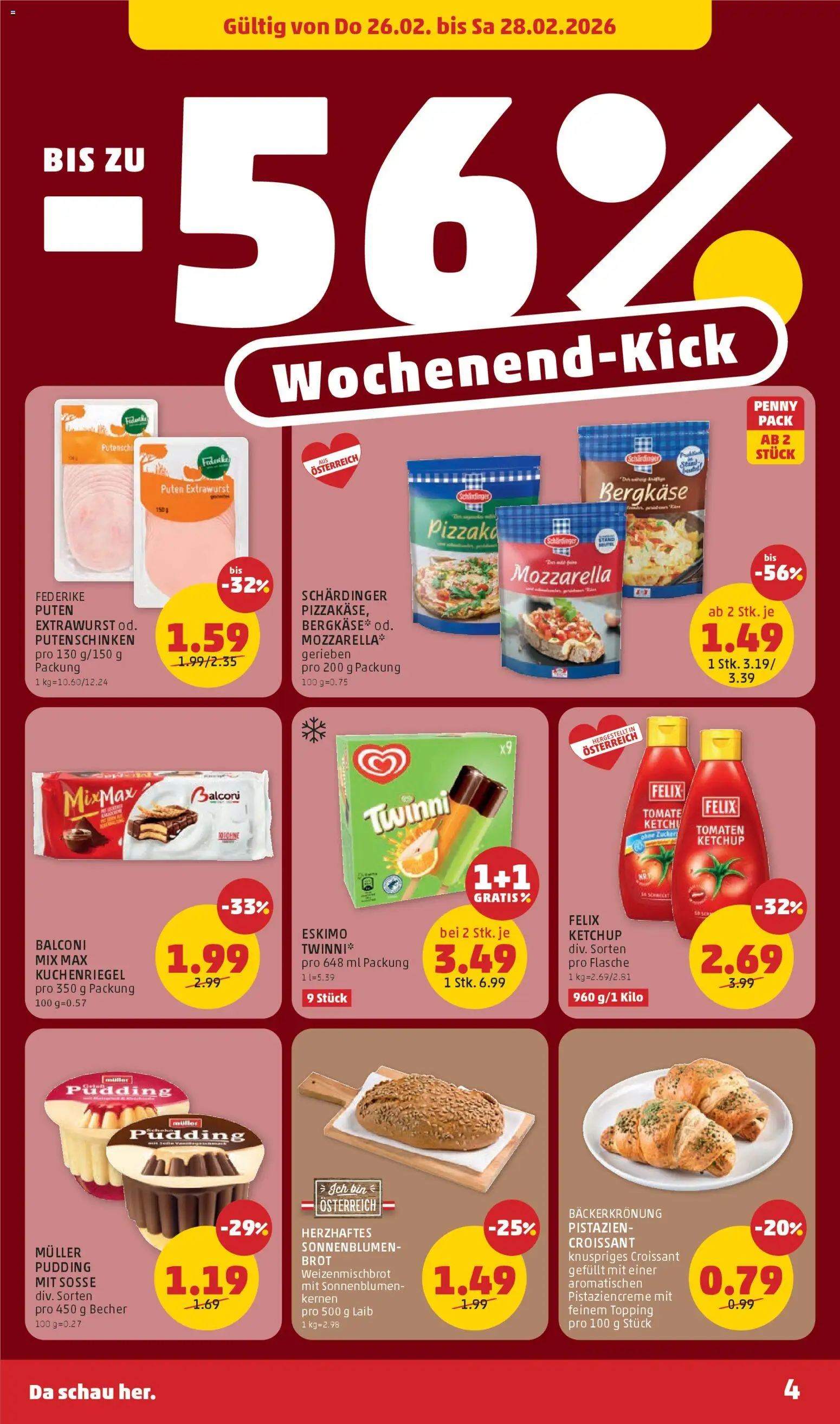 Penny Markt Flugblatt gültig ab 26.02.2026 | Seite: 4 | Produkte: Ketchup, Soße, Zucker, Tomaten