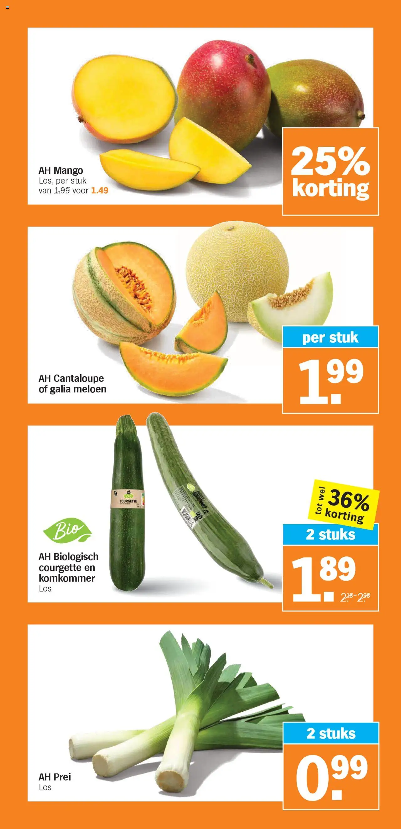 {H1} | Pagina: 19 | Producten: Meloen, Komkommer, Prei, Mango