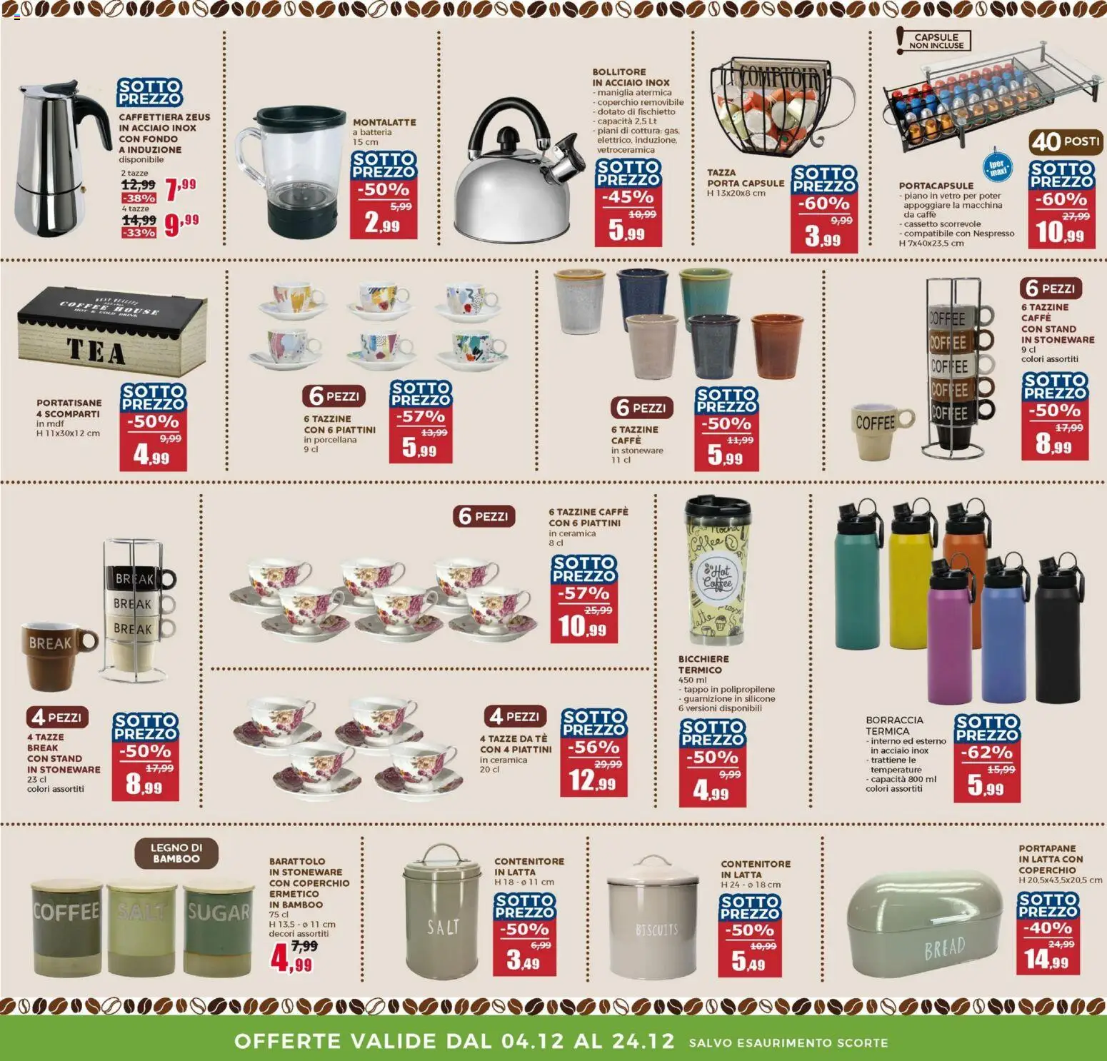 Volantino Happy Casa del 04.12.2025 | Pagina: 5 | Prodotti: Contenitore, Bollitore, Borraccia, Batteria