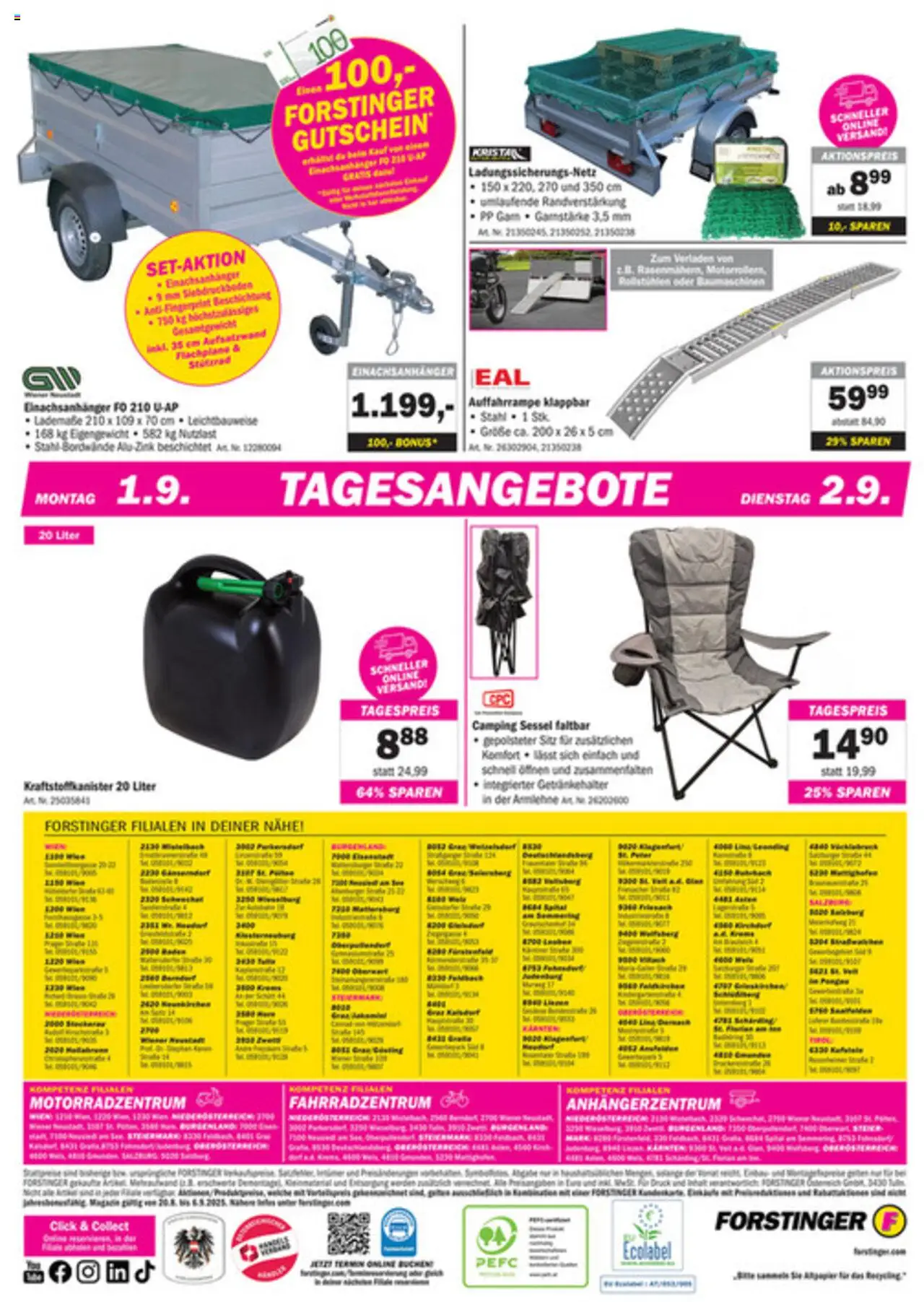 Forstinger Flugblatt gültig ab 20.08.2025 | Seite: 8 | Produkte: Sessel