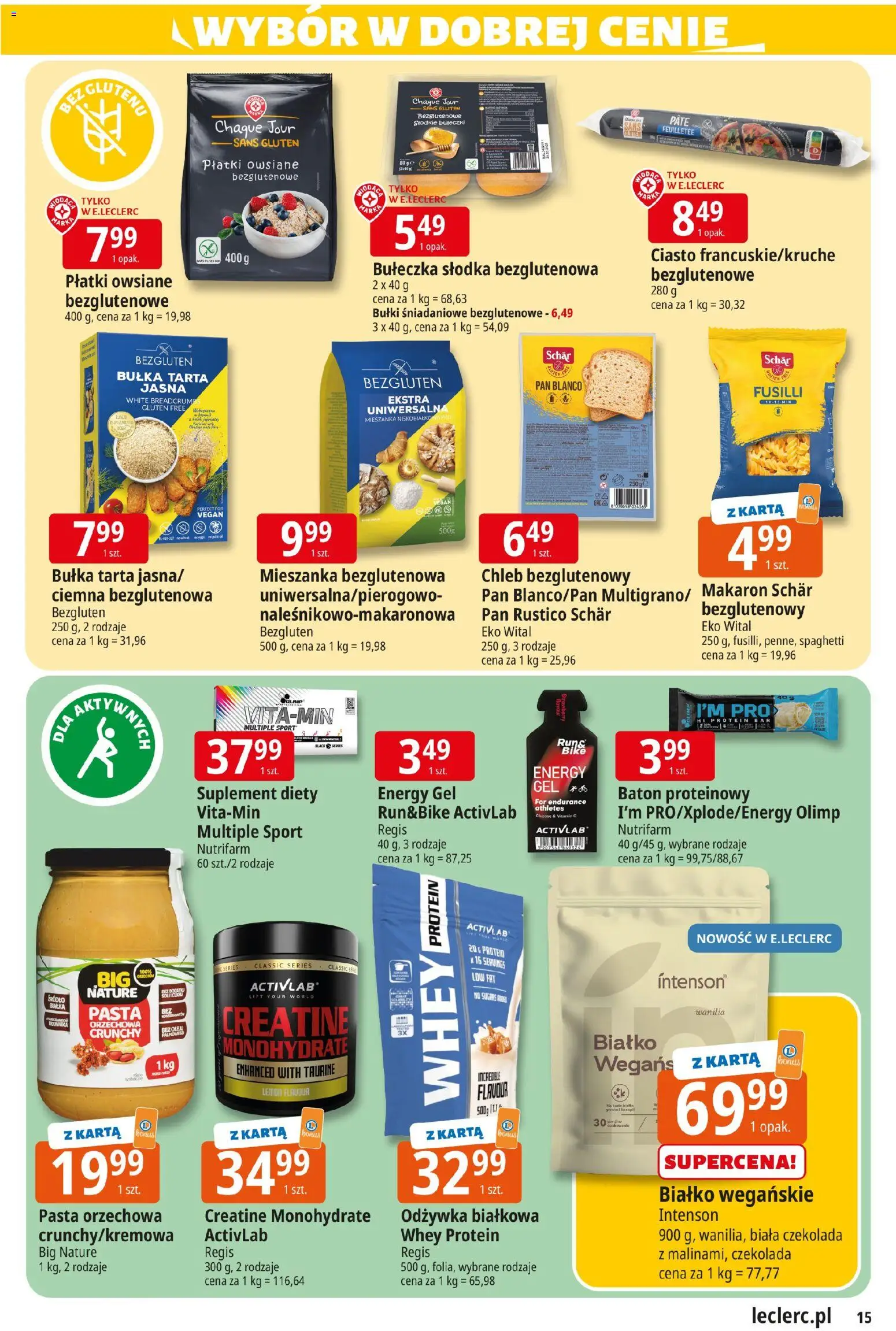E.Leclerc Gazetka - Radom od 24.02.2026 | Strona: 15 | Produkty: Ciasto, Warka, Chleb bezglutenowy, Płatki