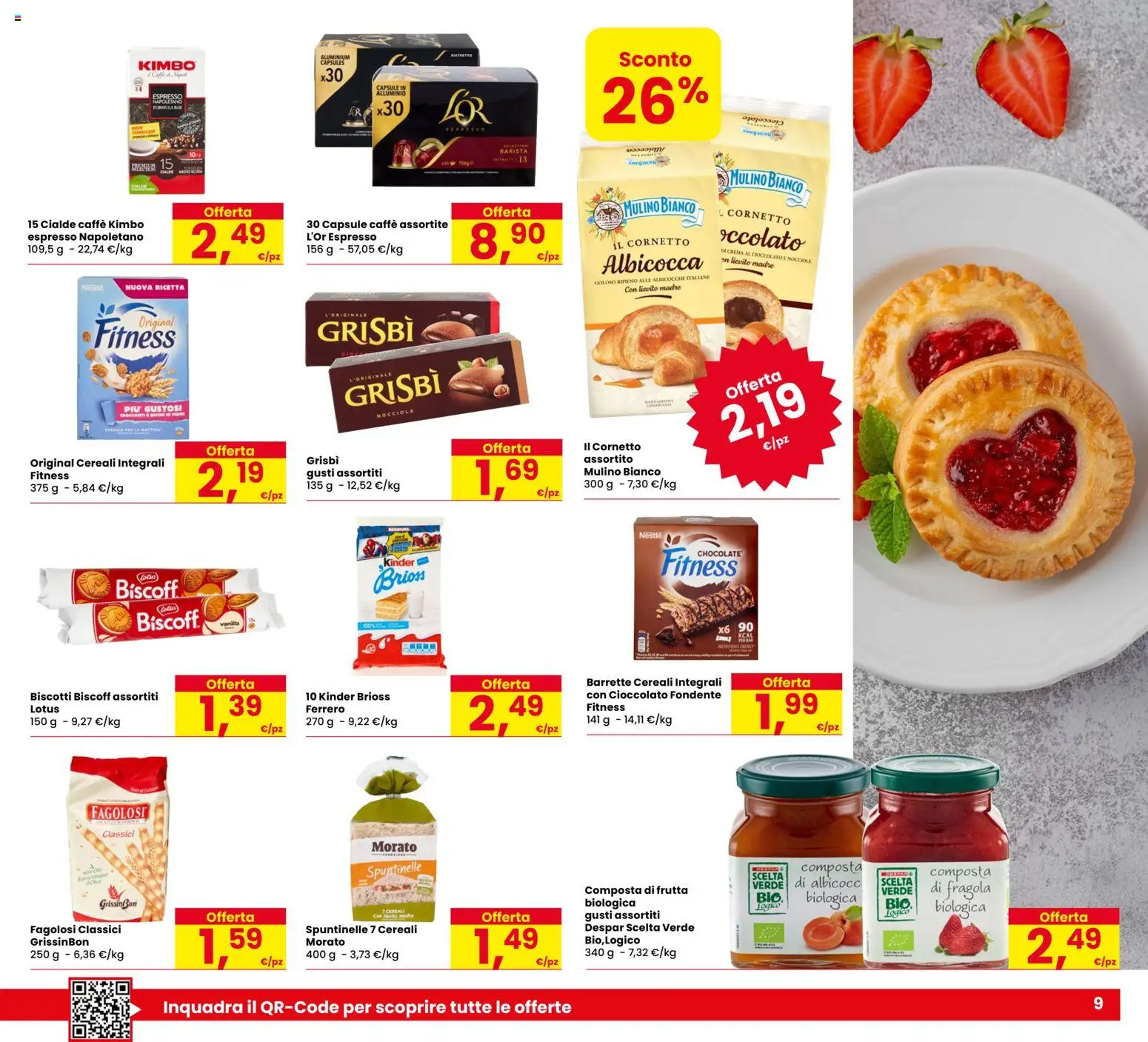 Volantino Eurospar del 21.04.2026 | Pagina: 9 | Prodotti: Crema, Caffè, Cioccolato, Frutta