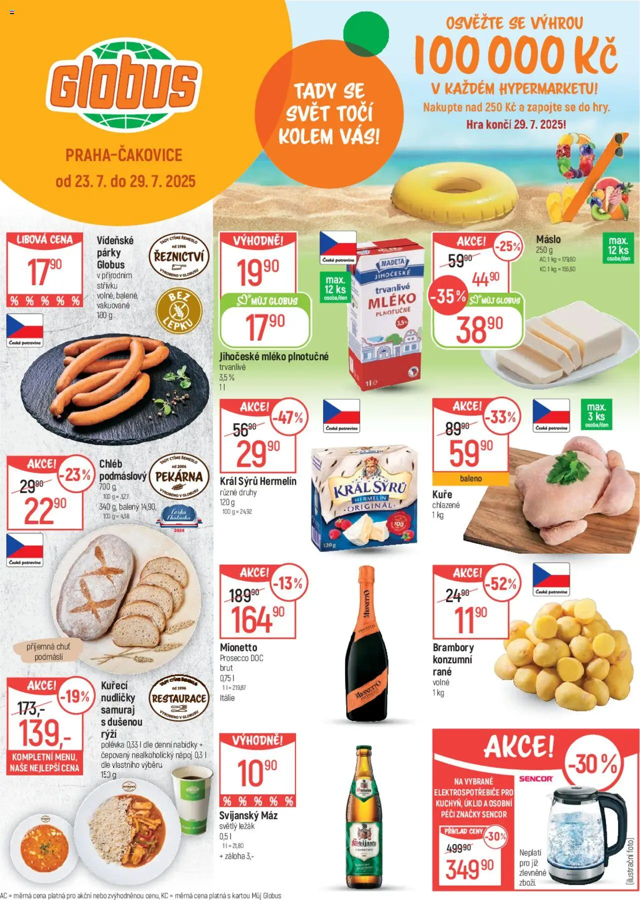 Globus leták od 23.07.2025 | Strana: 1 | Produkty: Máslo, Chléb, Svijanský Máz, Rýži