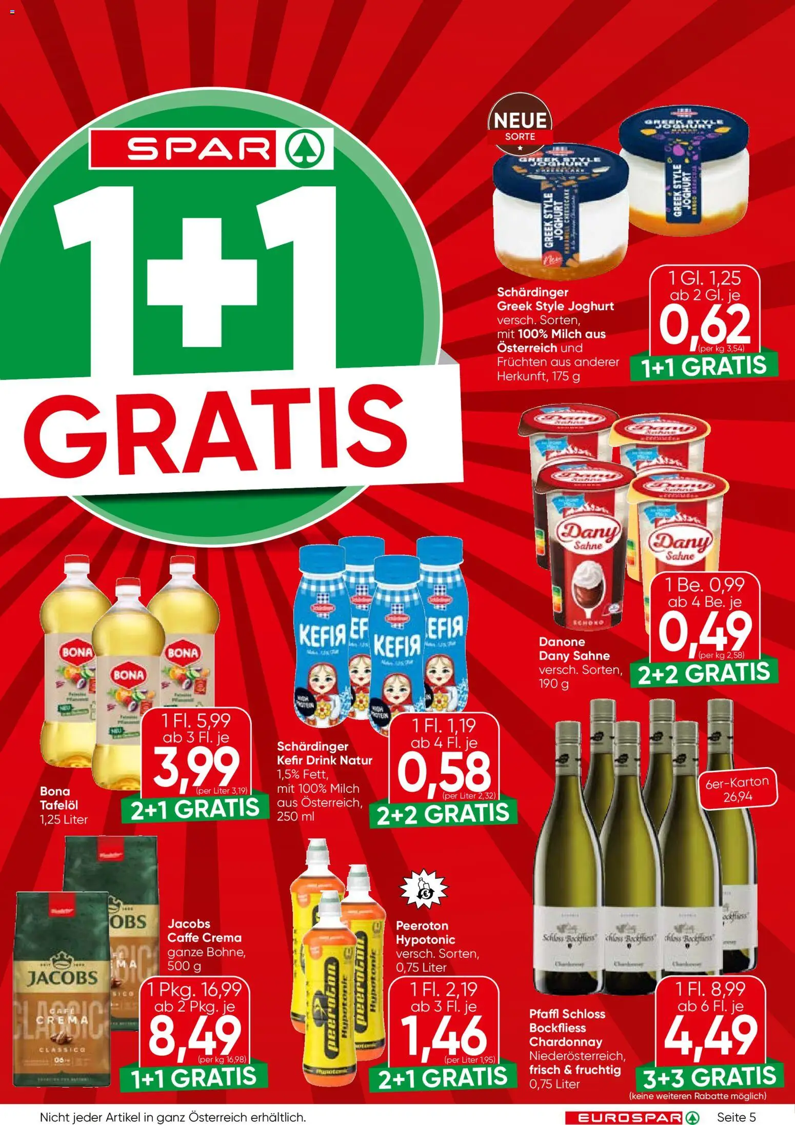 Eurospar Flugblatt gültig ab 23.04.2026 | Seite: 5 | Produkte: Sahne, Milch, Joghurt
