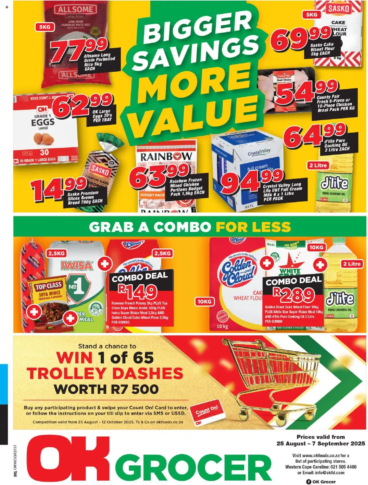 OK Foods Western Cape - OK Grocer │ valid from 25.08.2025 | Page: 1 | Products: Oil, Chicken, Rice, Soya mince