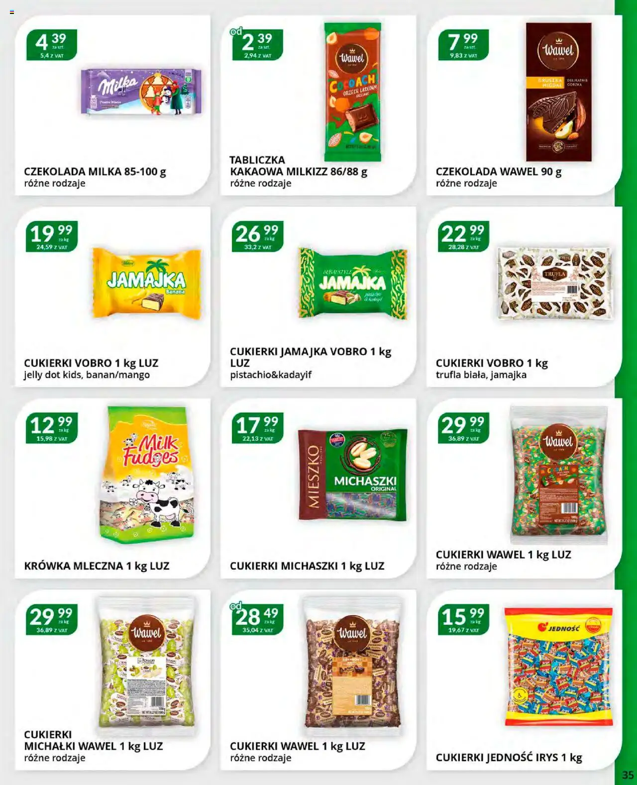 Eurocash Gazetka od 20.10.2025 | Strona: 35 | Produkty: Gruszka, Cukierki jamajka, Czekolada, Cukierki