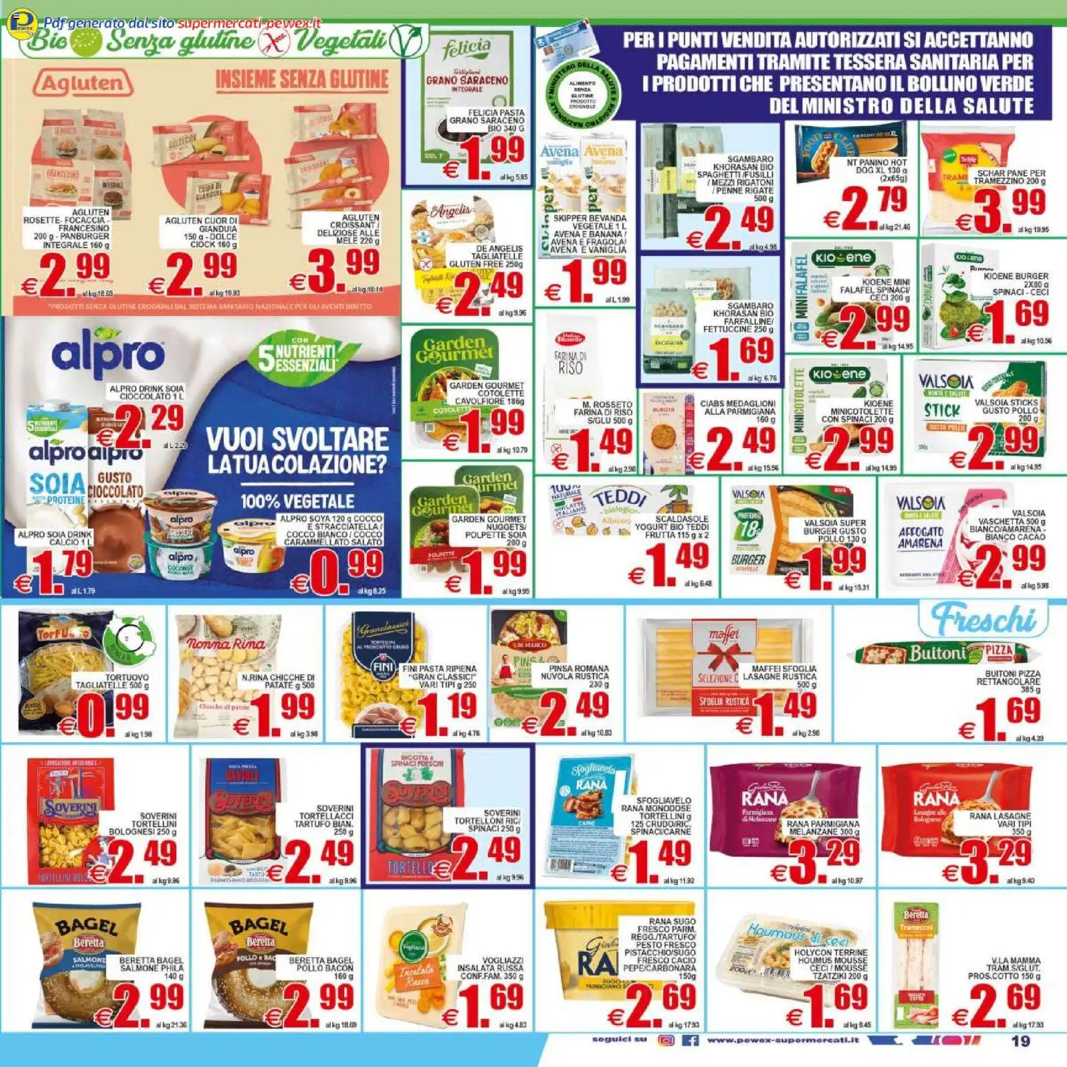 Volantino Pewex del 29.04.2026 | Pagina: 19 | Prodotti: Pollo, Riso, Tagliatelle, Pesto