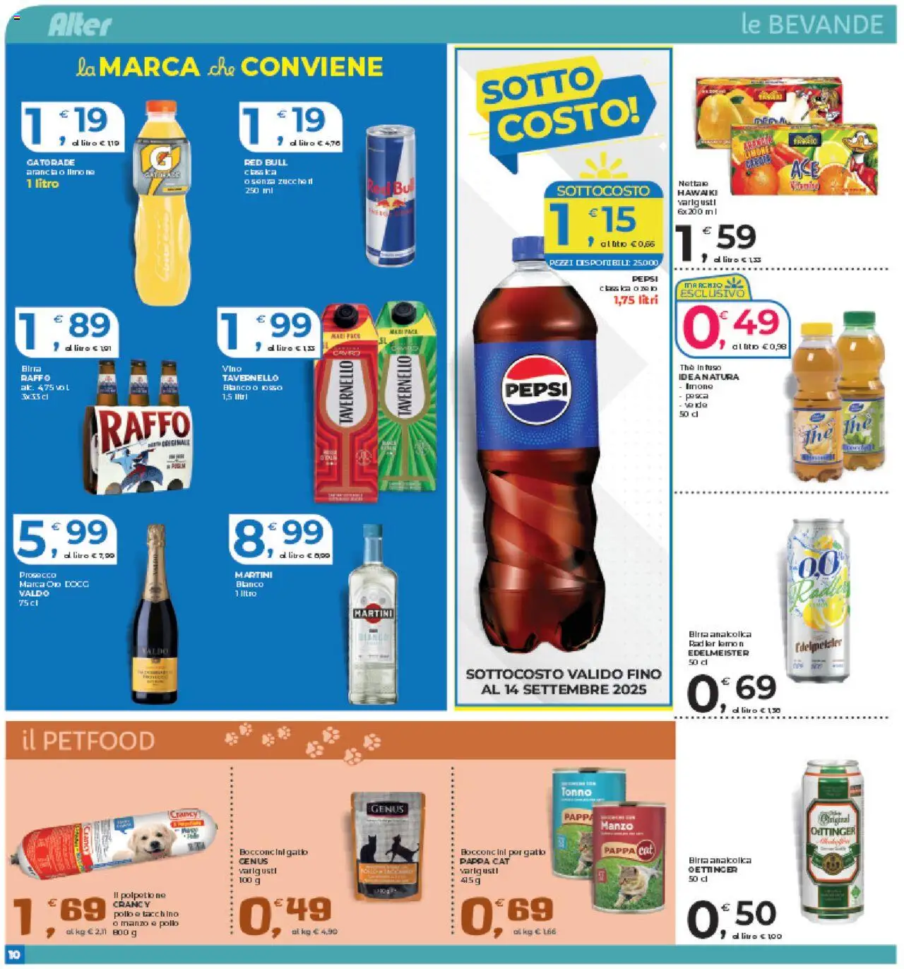 Volantino Alter Discount del 05.09.2025 | Pagina: 10 | Prodotti: Birra, Manzo, Limone, Red Bull