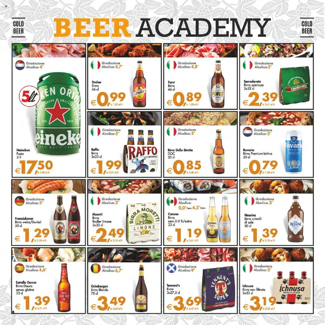 Volantino Decò del 12.08.2025 | Pagina: 8 | Prodotti: Tennent's, Limone, Birra messina, Heineken