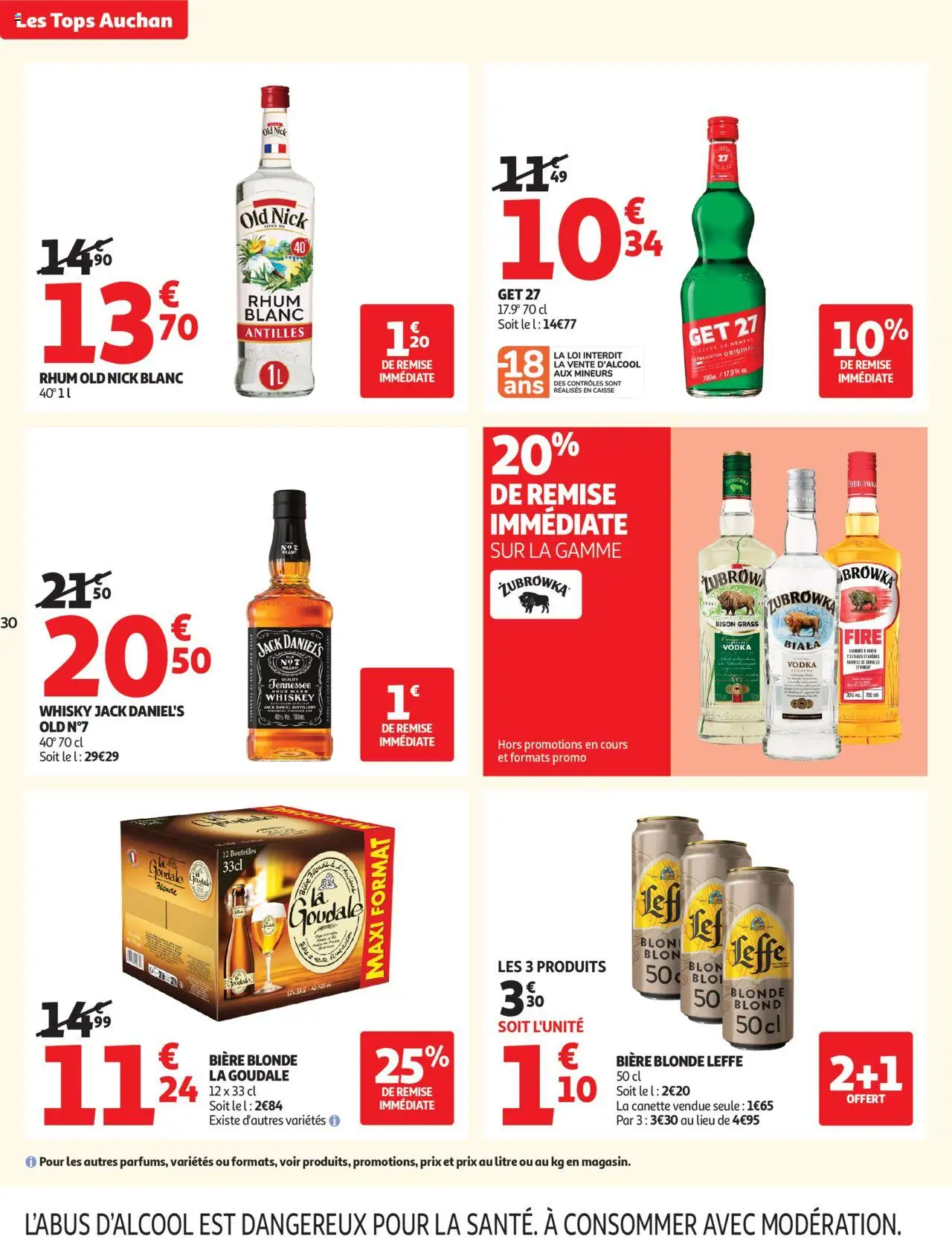 {H1} | Page: 30 | Produits: Whisky, Biere blonde la goudale, Piment, Biere blonde leffe
