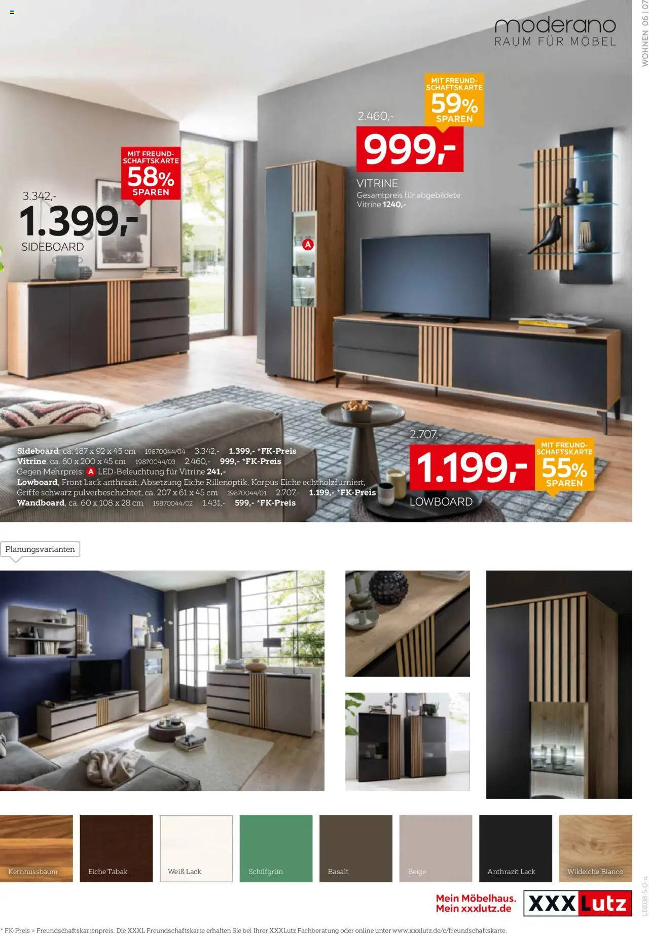XXXL Lutz Wohntrends zum Bestpreis - gültig ab dem 04.08.2025 | Seite: 7 | Produkte: Sideboard, Lowboard, Vitrine