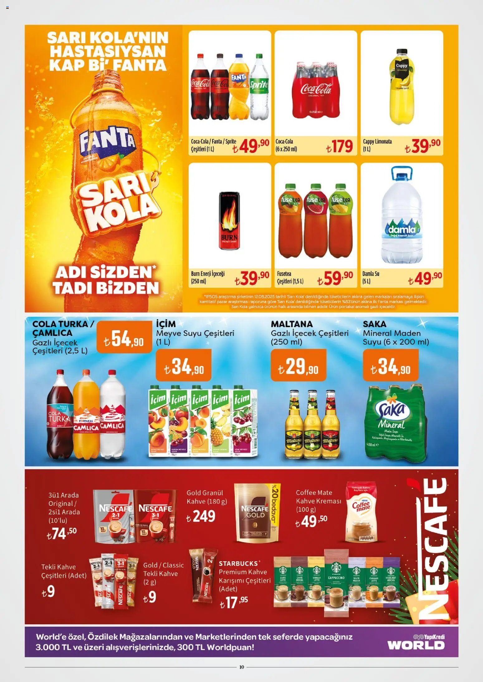 Özdilek Katalog - 02.01.2026 tarihinden itibaren geçerlidir | Sayfa: 10 | Ürünler: Limonata, Kahve, Meyve suyu, Gazlı içecek