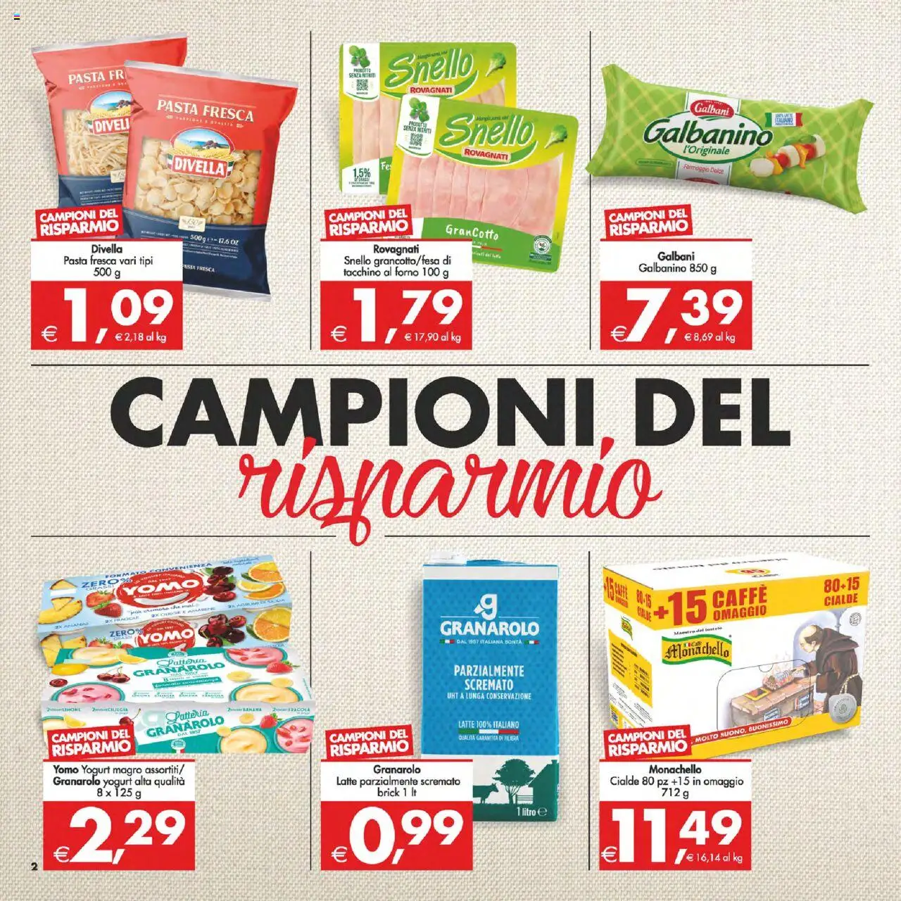 Volantino Decò del 02.09.2025 | Pagina: 2 | Prodotti: Yogurt, Latte, Formaggio, Agrumi