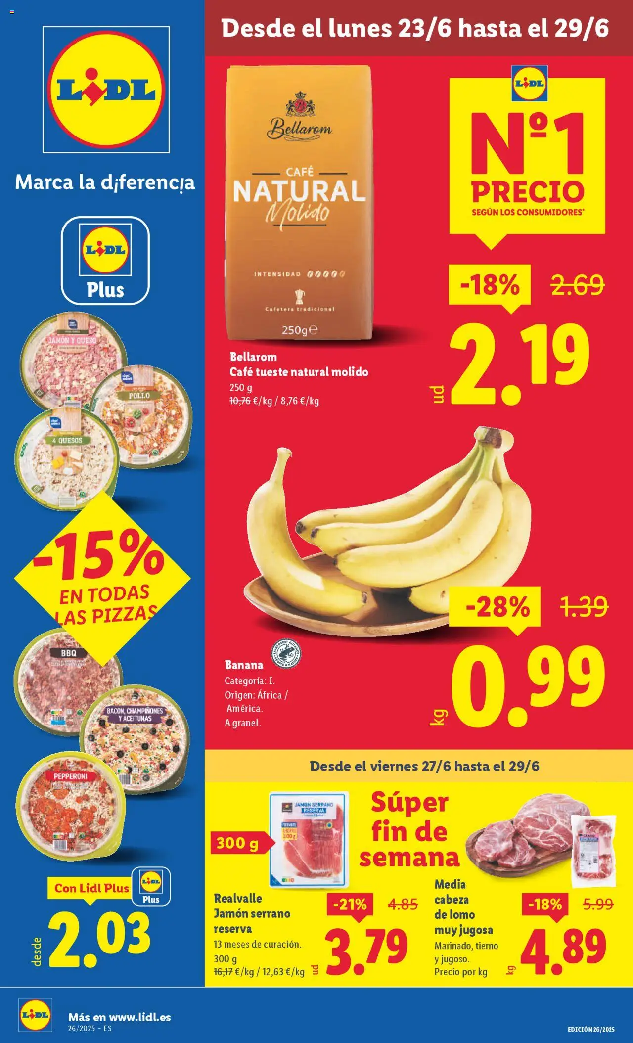 Lidl catálogo MAD │ válido desde el 23.06.2025 | Página: 1 | Productos: Queso, Café, Pizza, Cafetera