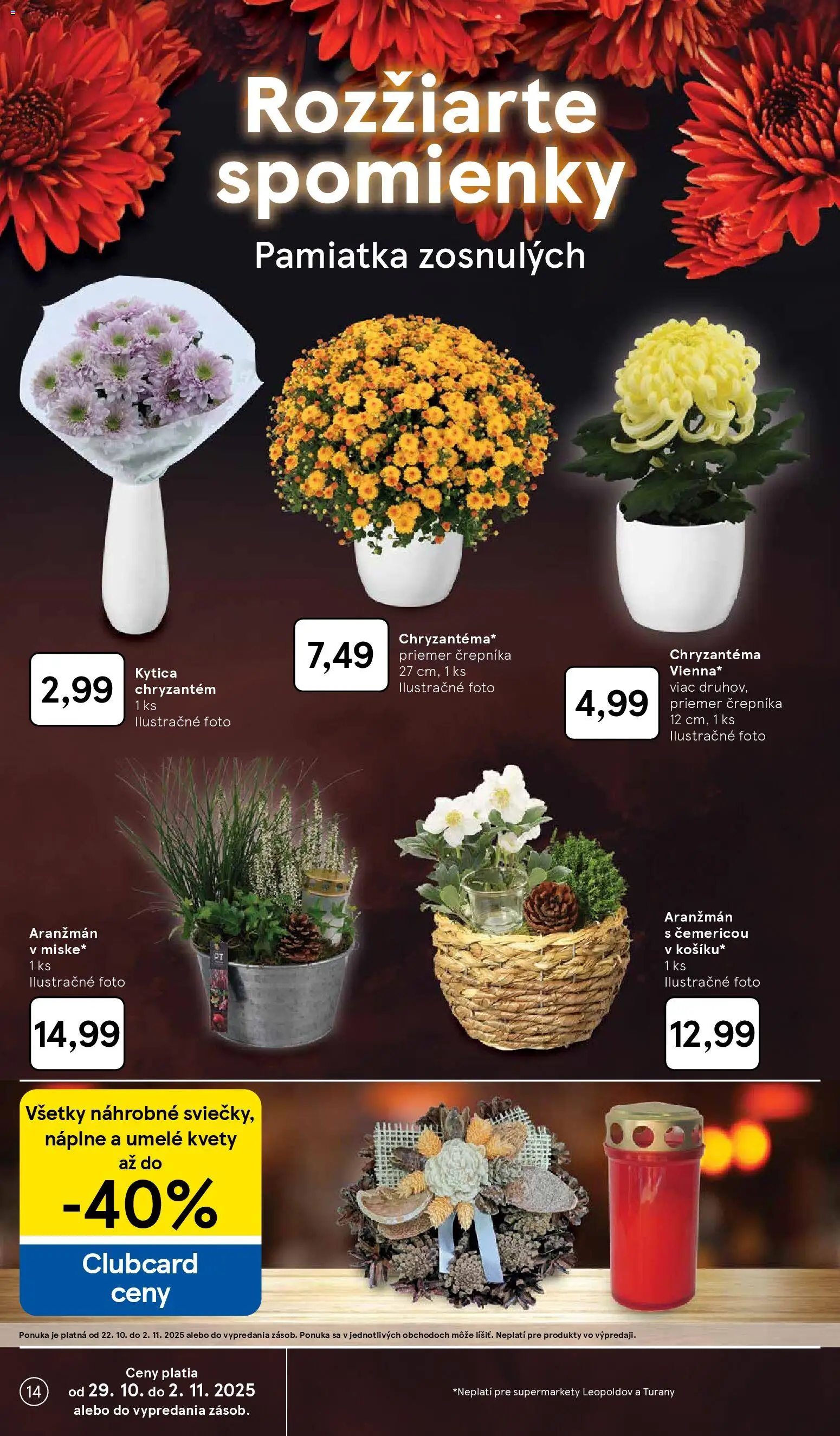 Nové Tesco akcie – leták je platný od 29.10.2025 | Strana: 14 | Produkty: Kvety