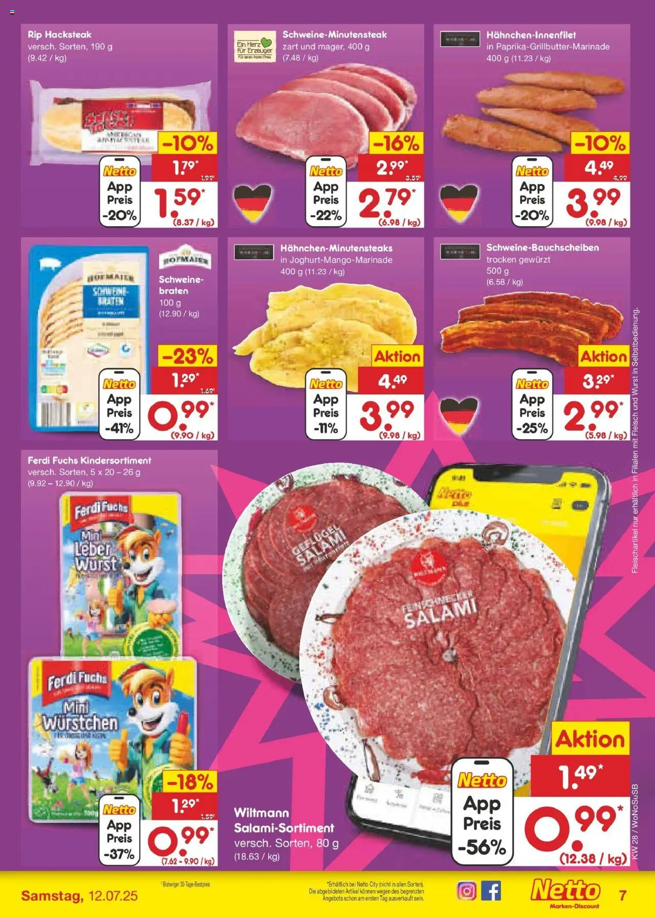 Netto Marken-Discount prospekt Lahnau	 - gültig ab dem 07.07.2025 | Seite: 9 | Produkte: Wurst, Salami, Fleisch