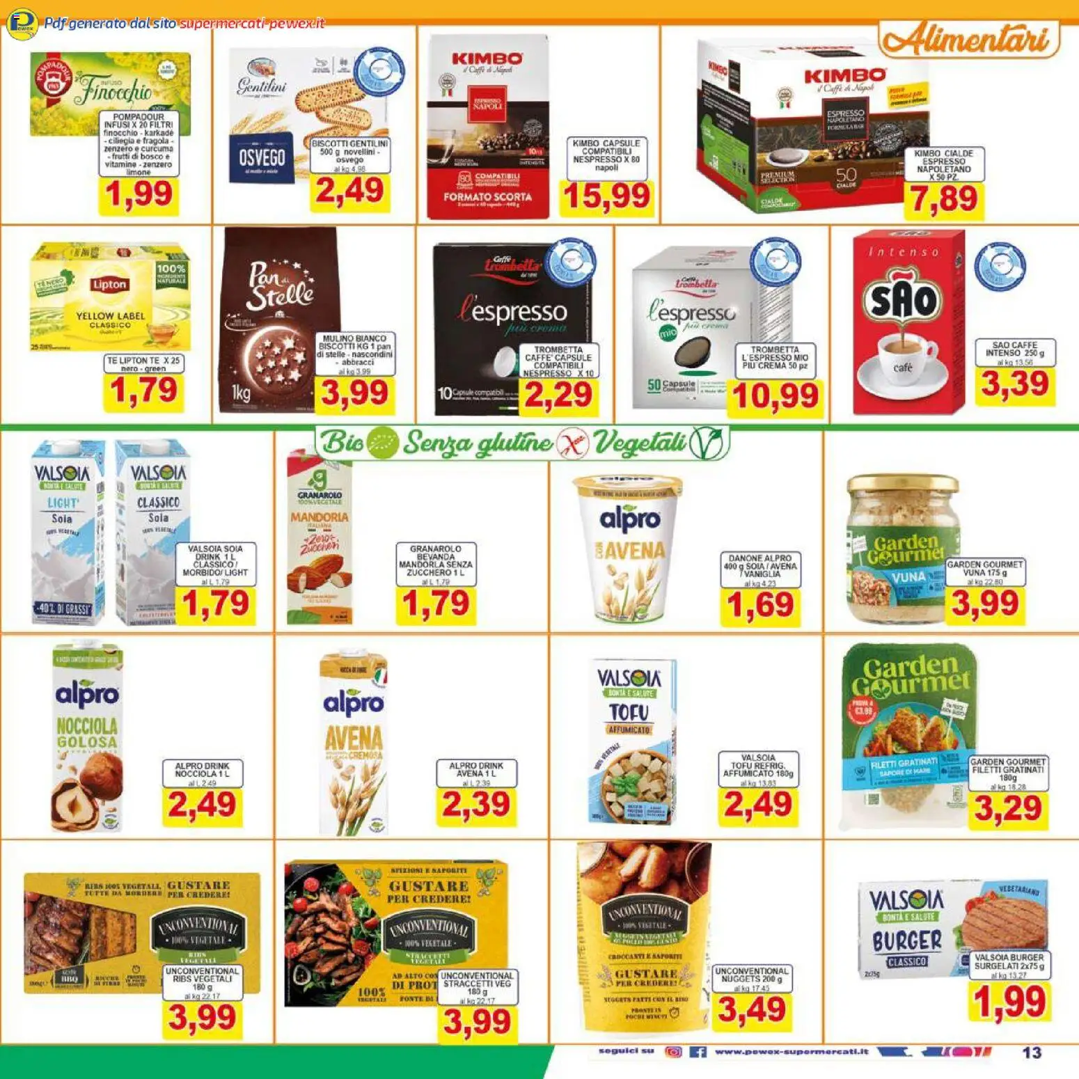 Volantino Pewex del 07.01.2026 | Pagina: 13 | Prodotti: Biscotti, Nuggets, Zucchero, Limone