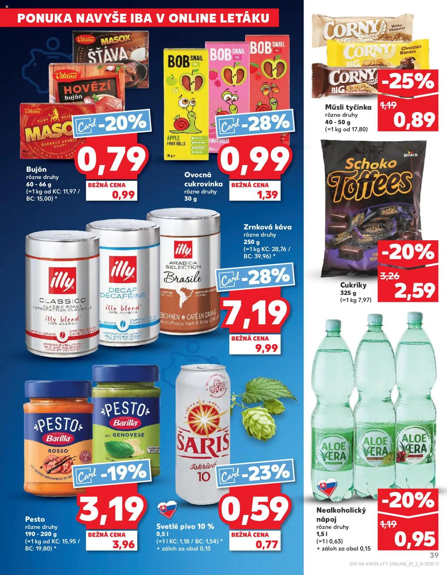 Nové Kaufland akcie – leták je platný od 29.01.2026 | Strana: 39 | Produkty: Bujón, Masox, Šariš, Zrnková káva