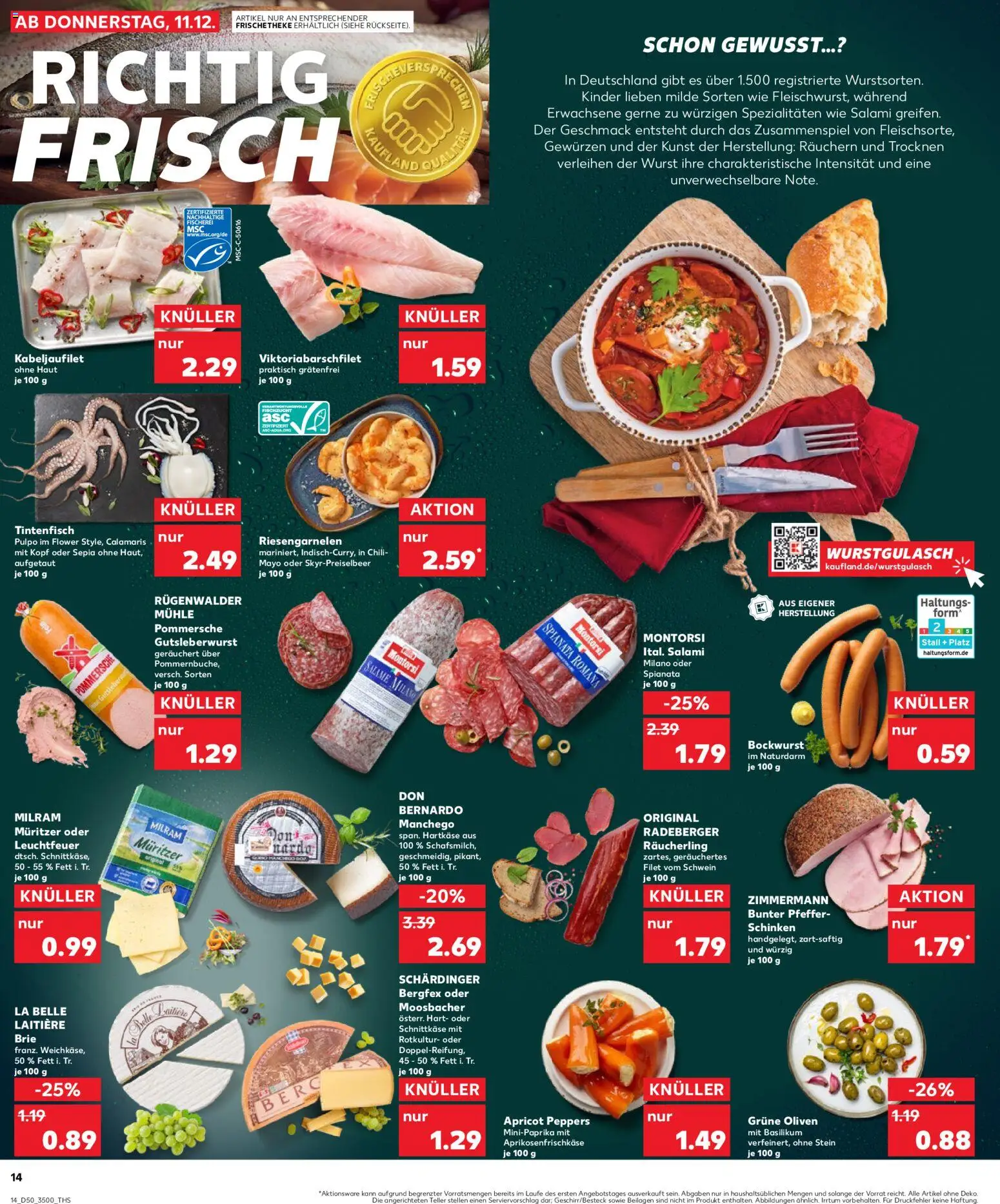 Kaufland prospekt Jena	 – gültig ab 11.12.2025 | Seite: 14 | Produkte: Mühle, Milram, Pfeffer, Wurst