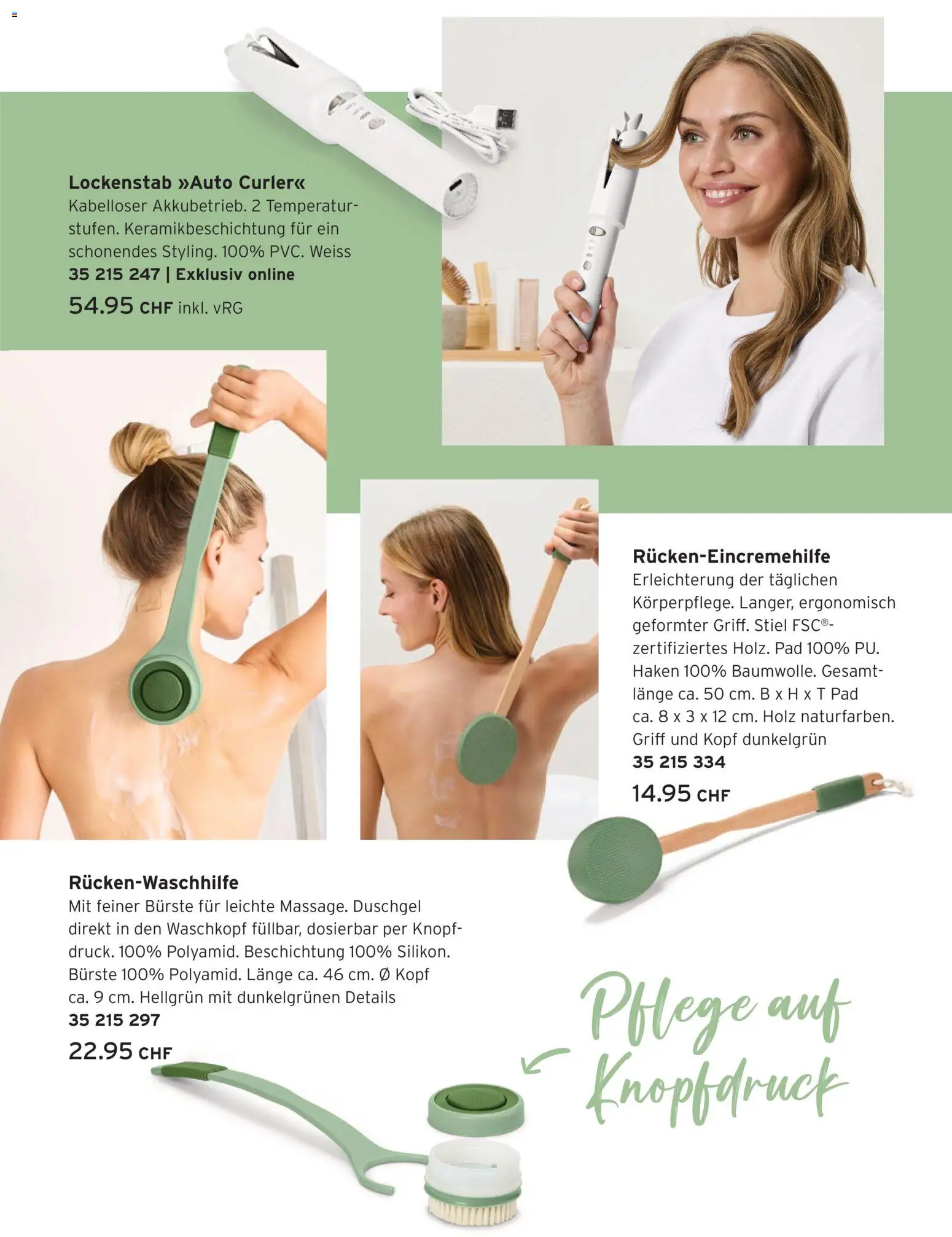 Tchibo aktionen Ein Leben in Balance – gültig ab 24.03.2026 | Seite: 22 | Produkte: Lockenstab, Bürste, Duschgel