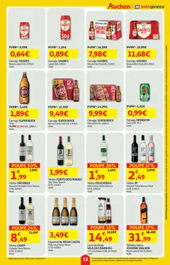 Pré-visualização Minipreço folheto válido de 19.02.2026 | Página: 13 | Produtos: Espumante, Super bock, Licor, Vinho
