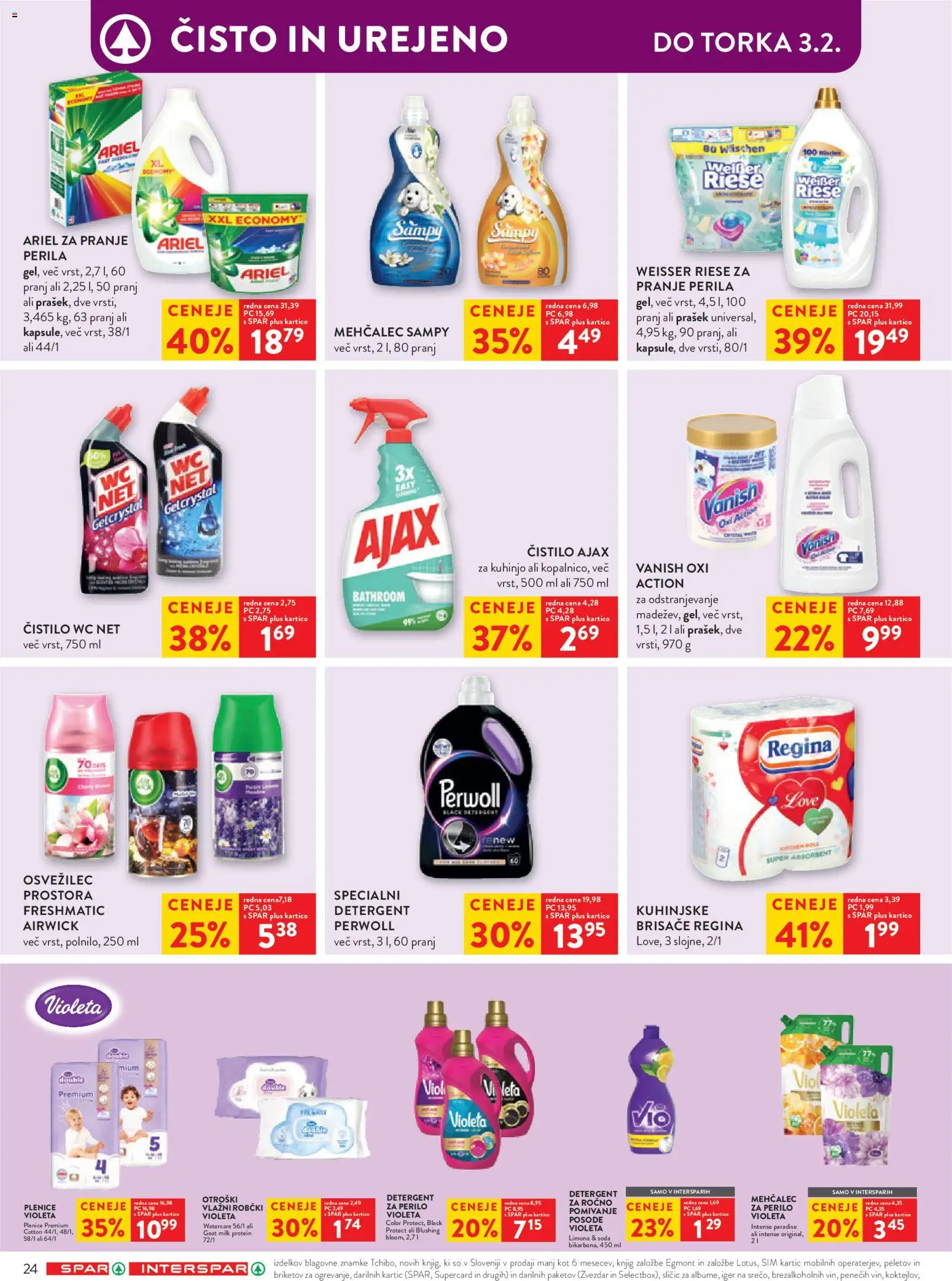 Novi Spar katalog ponudbe – veljaven od 28.01.2026 | Stran: 30 | Izdelki: Osvežilec prostora, Robčki, Detergent, Limona
