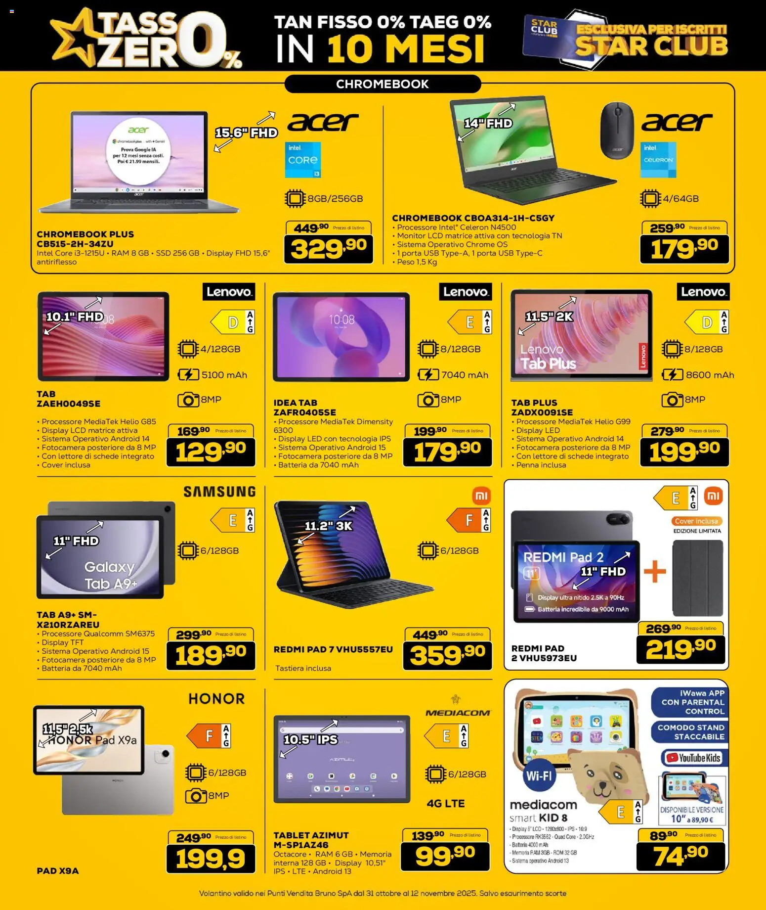 Volantino Euronics del 31.10.2025 | Pagina: 11 | Prodotti: Tablet, Tastiera, Fotocamera, Samsung