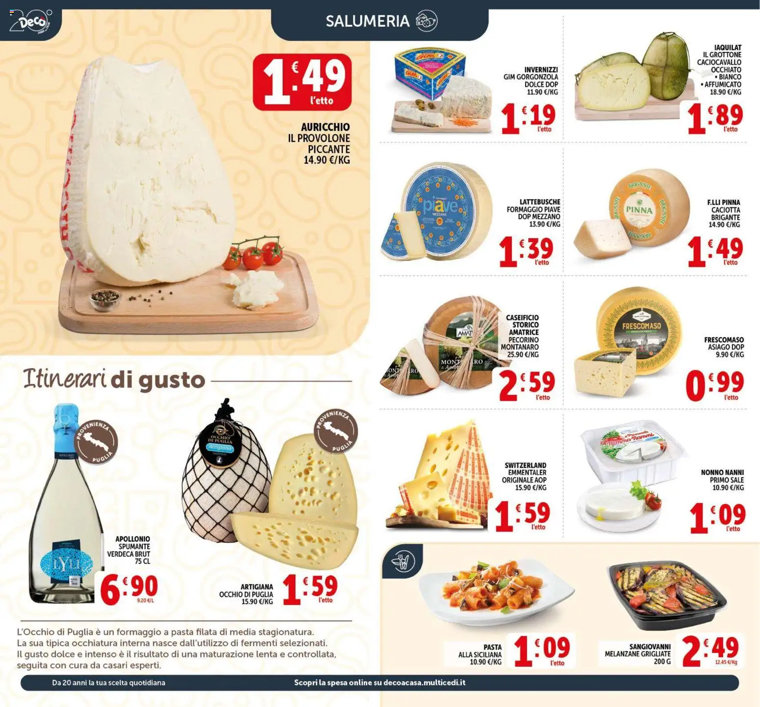 Volantino Decò del 17.03.2026 | Pagina: 4 | Prodotti: Sale, Formaggio, Spumante, Melanzane