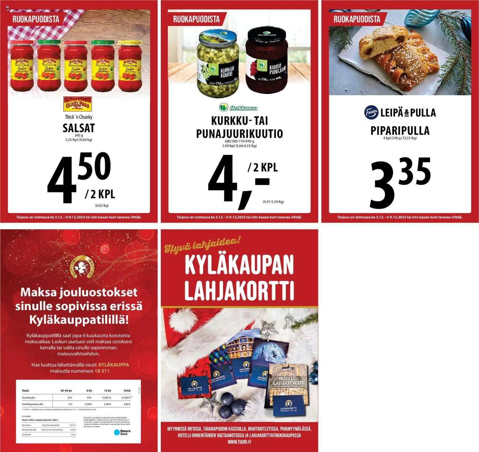 Tuuri tarjoukset – voimassa 03.12.2025 alkaen | Sivu: 36 | Tuotteet: Salsa, Leipä, Kurkku, Pulla