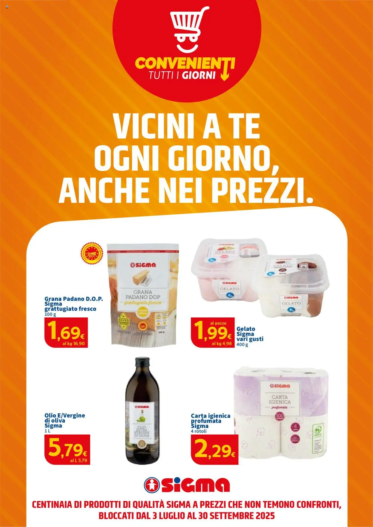 Volantino SIGMA del 03.07.2025 | Pagina: 2 | Prodotti: Carta igienica, Tè, Gelato, Grana Padano