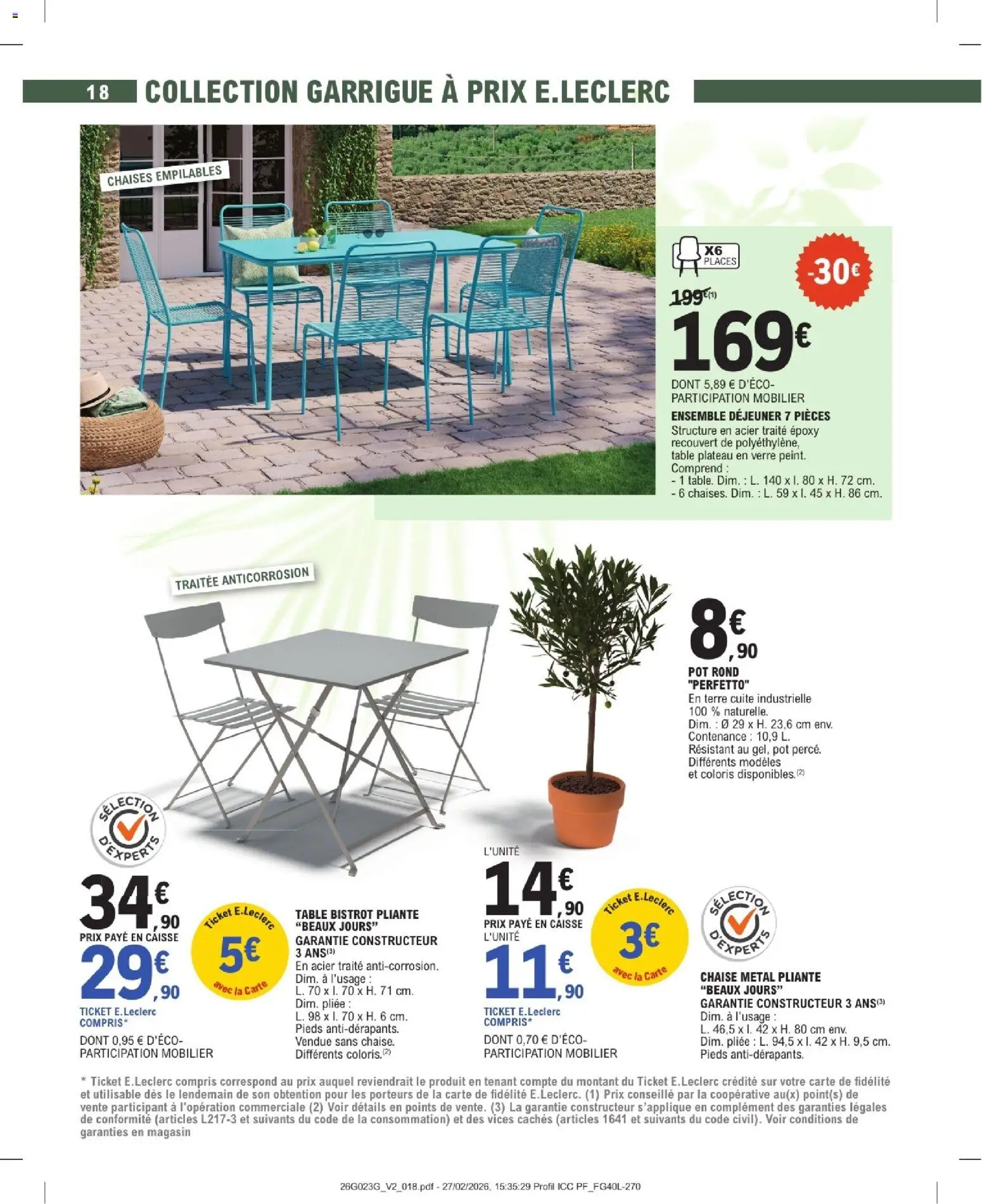 {H1} | Page: 18 | Produits: Plateau, Table, Chaise