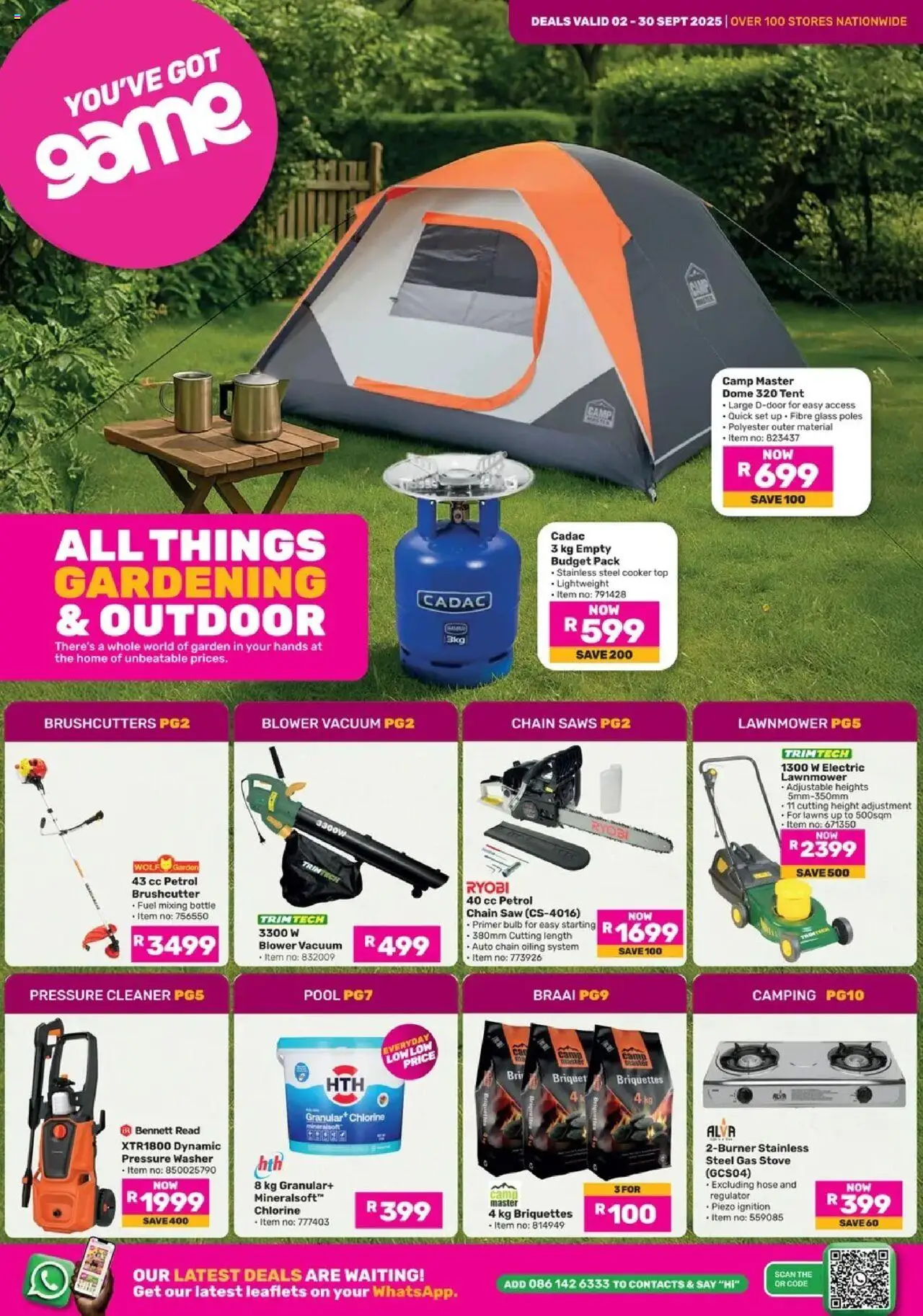 New Game catalogue – valid from 02.09.2025 | Page: 1 | Products: Primer, Stove, Tent, Gas stove