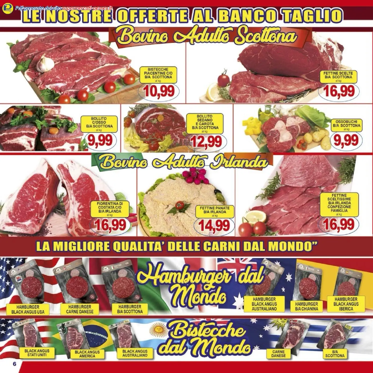 Volantino Pewex del 08.12.2025 | Pagina: 6 | Prodotti: Bovino, Carota, Sedano, Hamburger