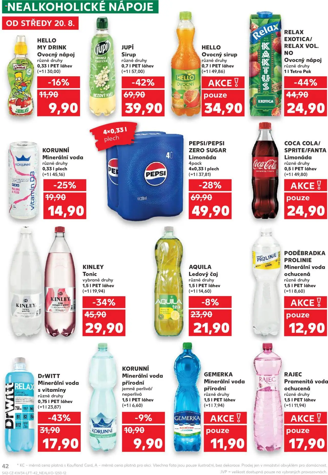 Kaufland leták - Brno od 20.08.2025 | Strana: 42 | Produkty: Coca cola, Sirup, Ovocný sirup, Ledový čaj