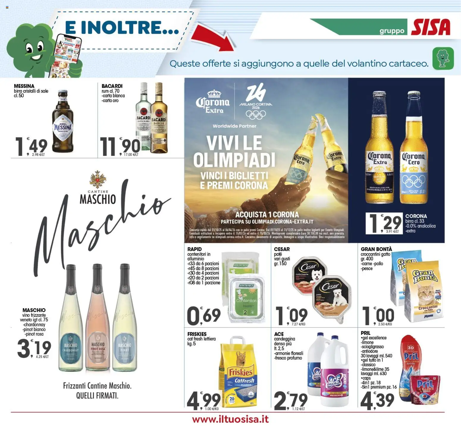 Volantino SISA del 27.12.2025 | Pagina: 15 | Prodotti: Paté, Candeggina, Sale, Rum