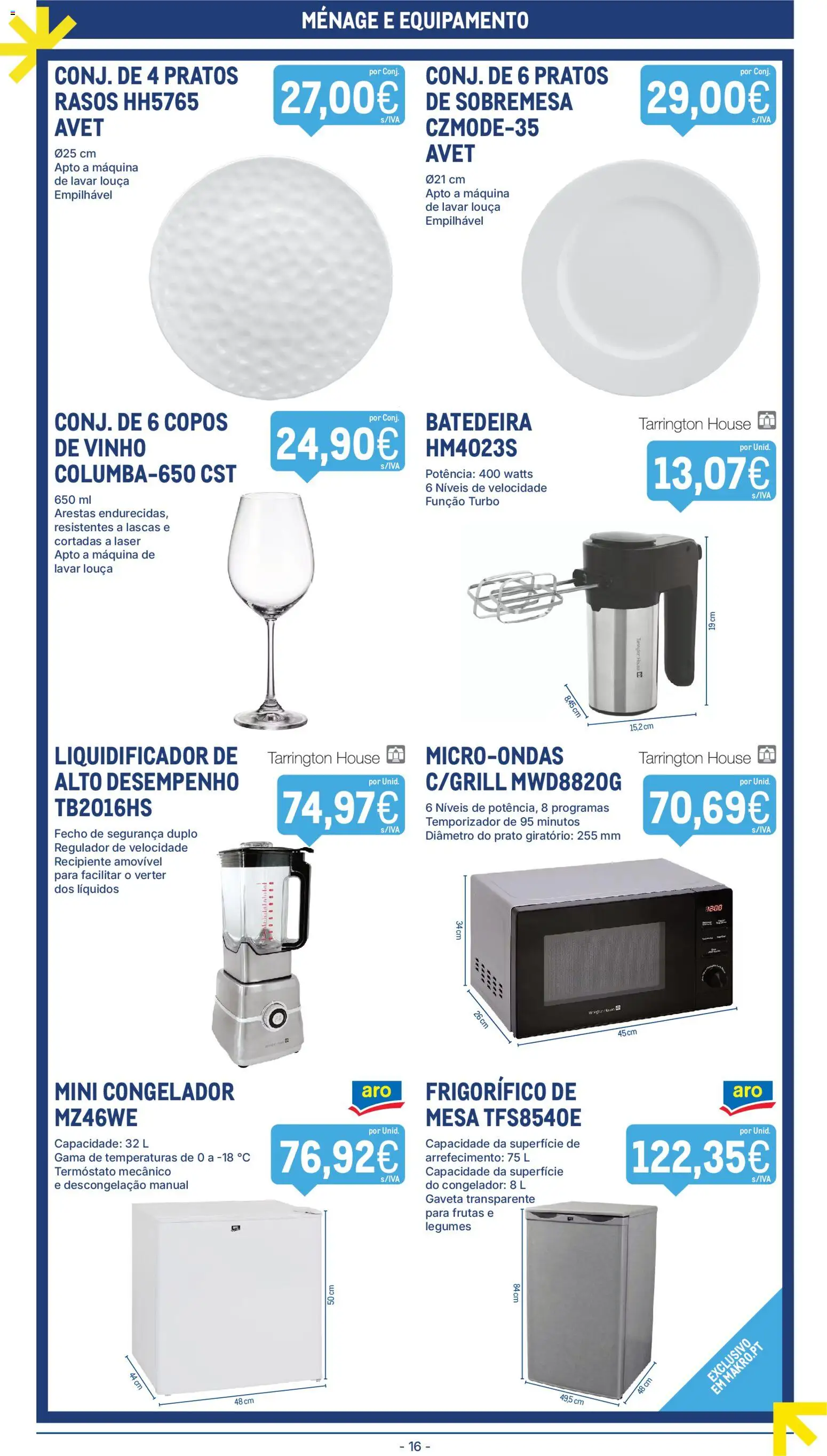 Makro folheto │ válido de 25.11.2025 | Página: 16 | Produtos: Frigorífico, Congelador, Pratos, Liquidificador