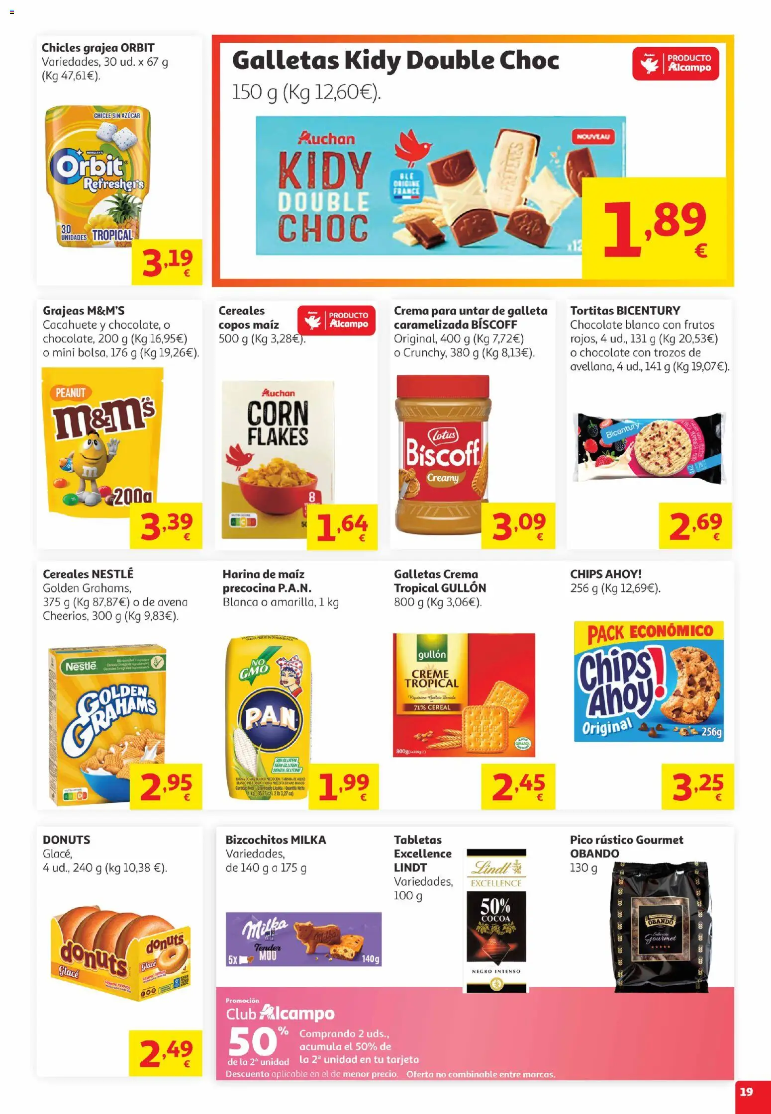 Alcampo Canarias │ válido desde el 05.05.2026 | Página: 19 | Productos: Chocolate, Cereales, Crema, Galletas