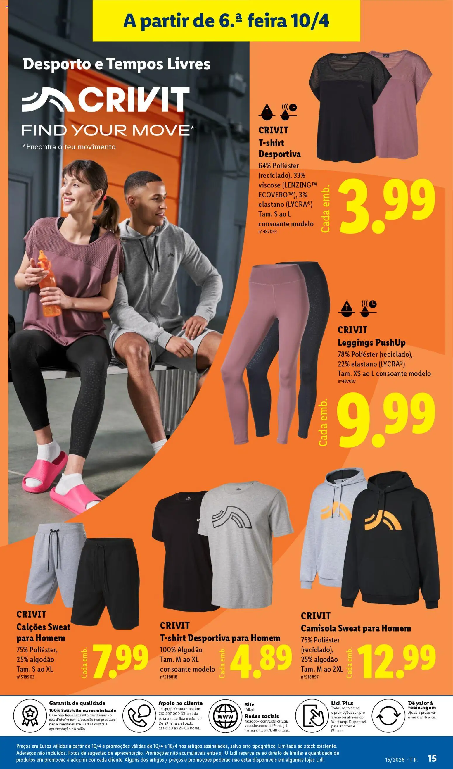 Lidl Novidades │ válido de 06.04.2026 | Página: 15 | Produtos: Sweatshirt, Algodão, Camisola, Leggings