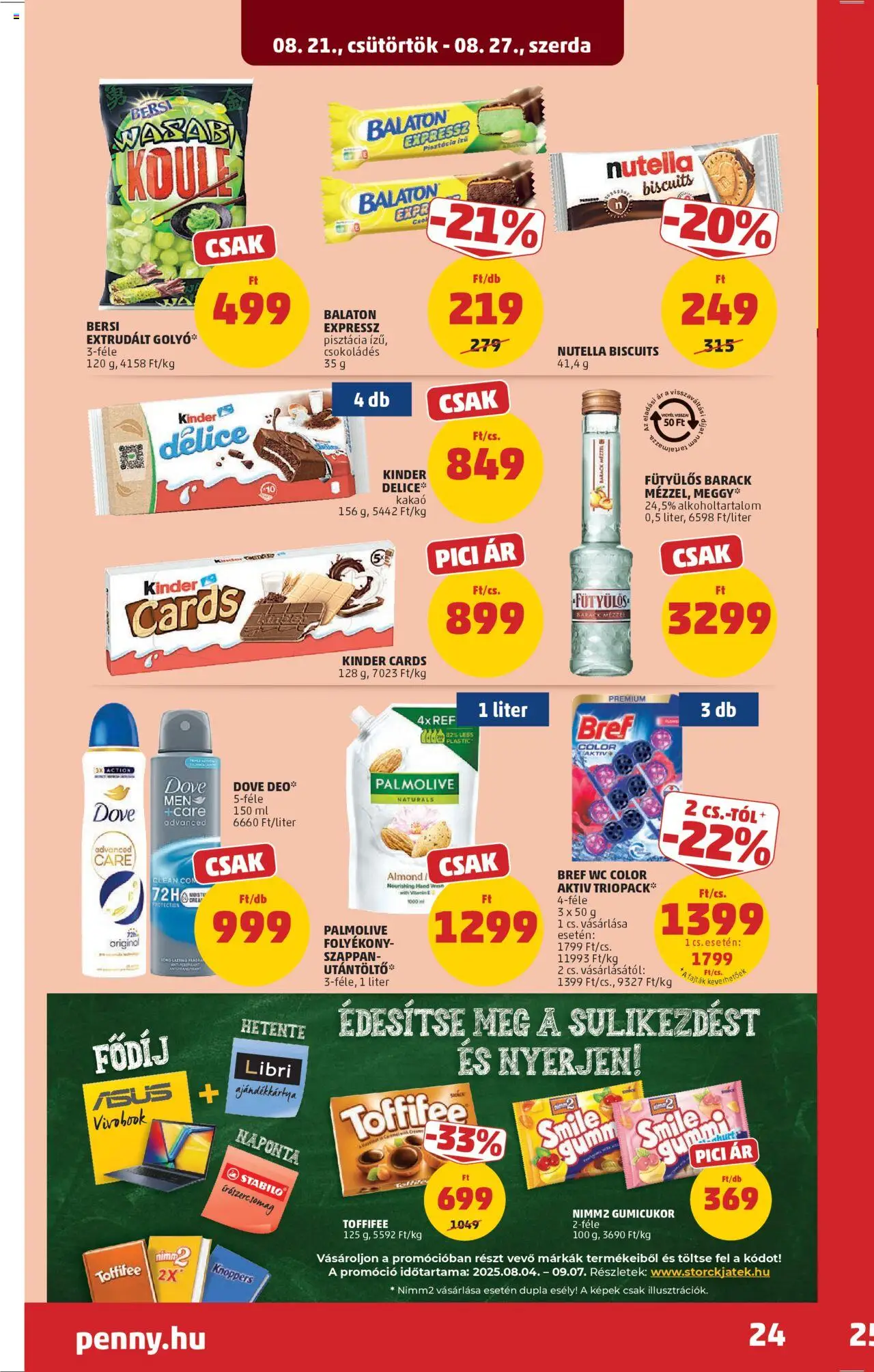 PENNY akciós ujság - amely érvényes a következő dátumtól: 21.08.2025 | Oldal: 28 | Termékek: Író, WC, Toffifee, Szappan