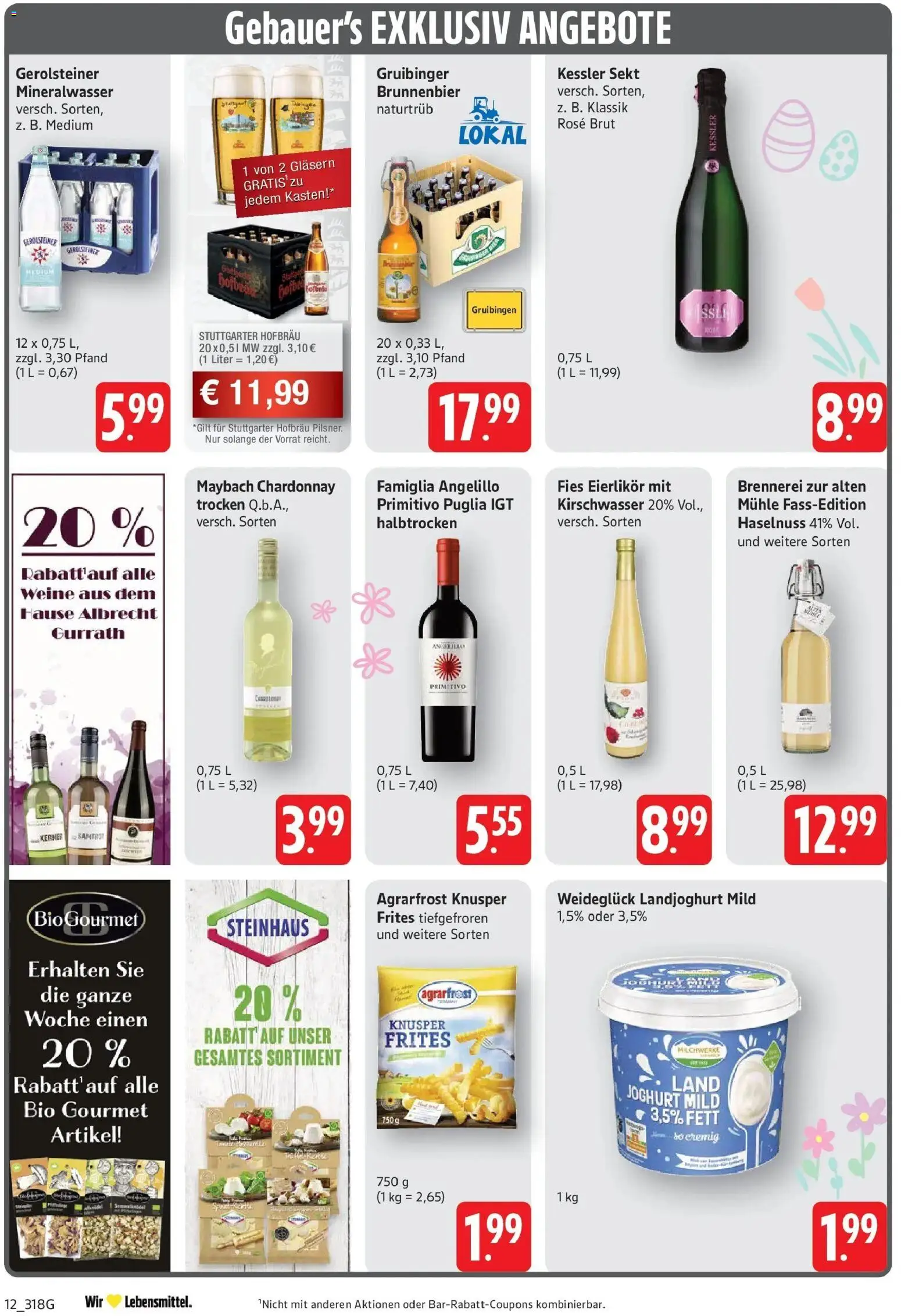 Edeka prospekt Geislingen	 – gültig ab 22.03.2026 | Seite: 12 | Produkte: Mühle, Joghurt, Sekt, Gerolsteiner